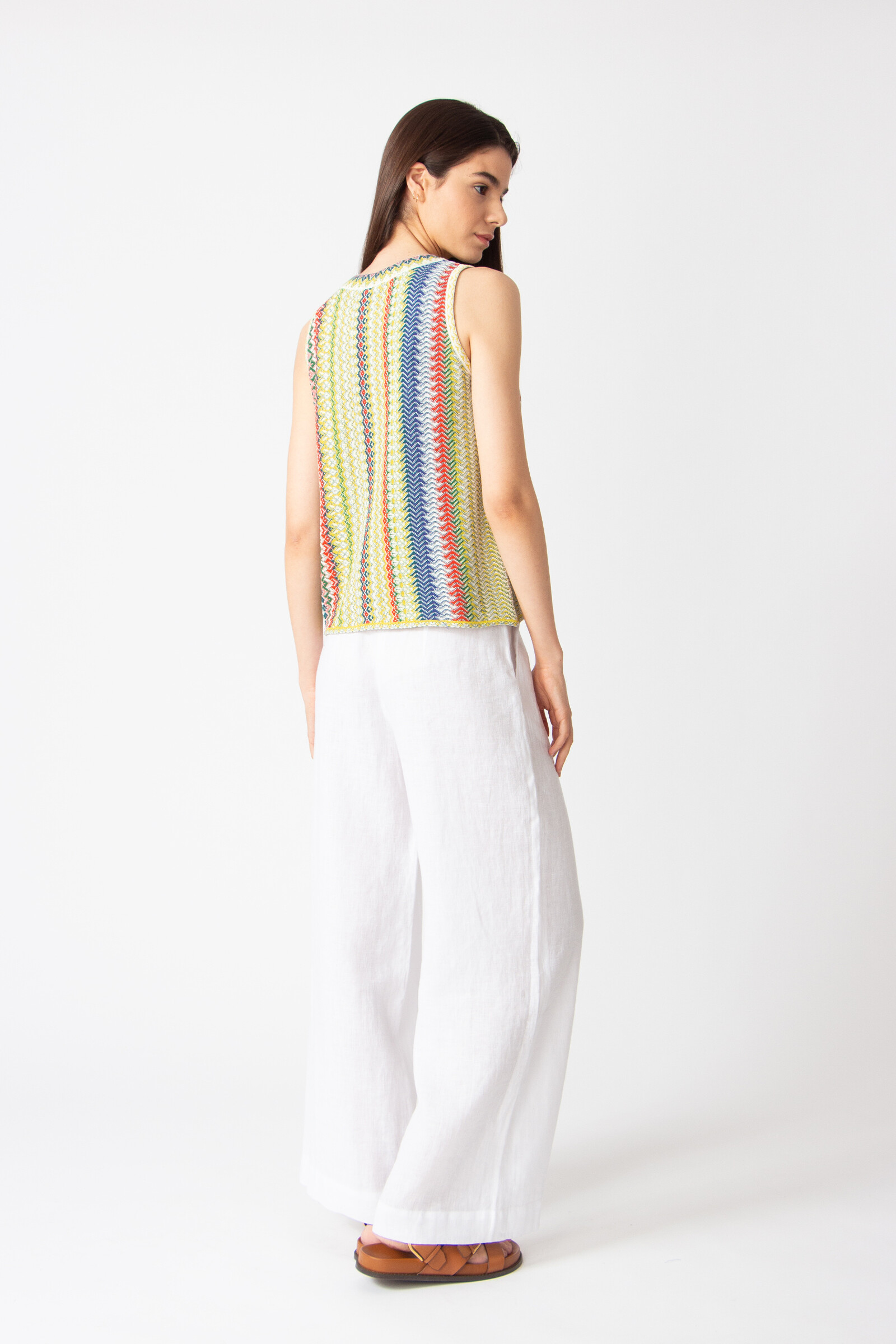 IVKO  Woman IVKO - Sleeveless Pullover Retro Crochet Pattern Yellow