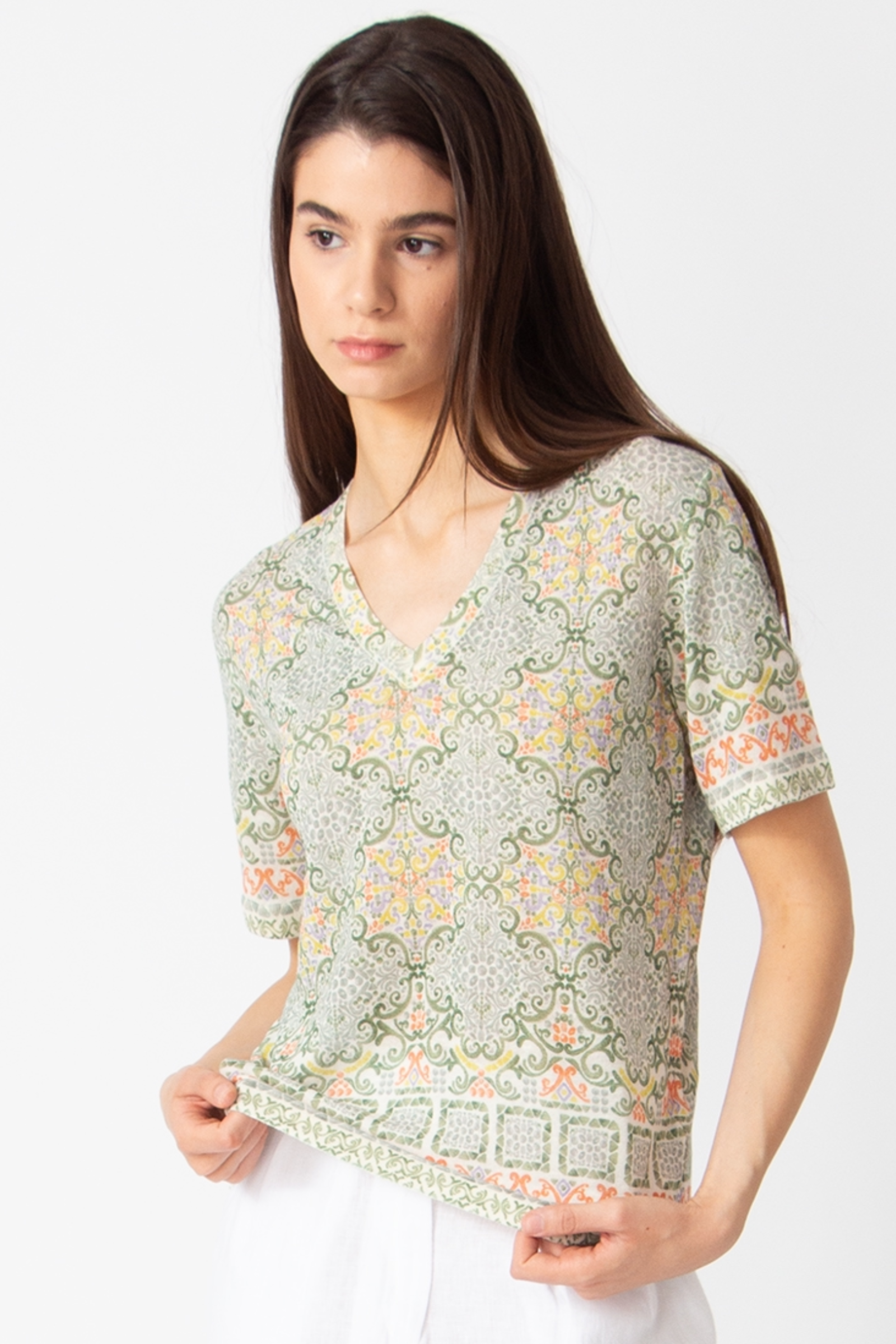 IVKO  Woman IVKO - Printed Pullover Morocco Pattern Pastel Green
