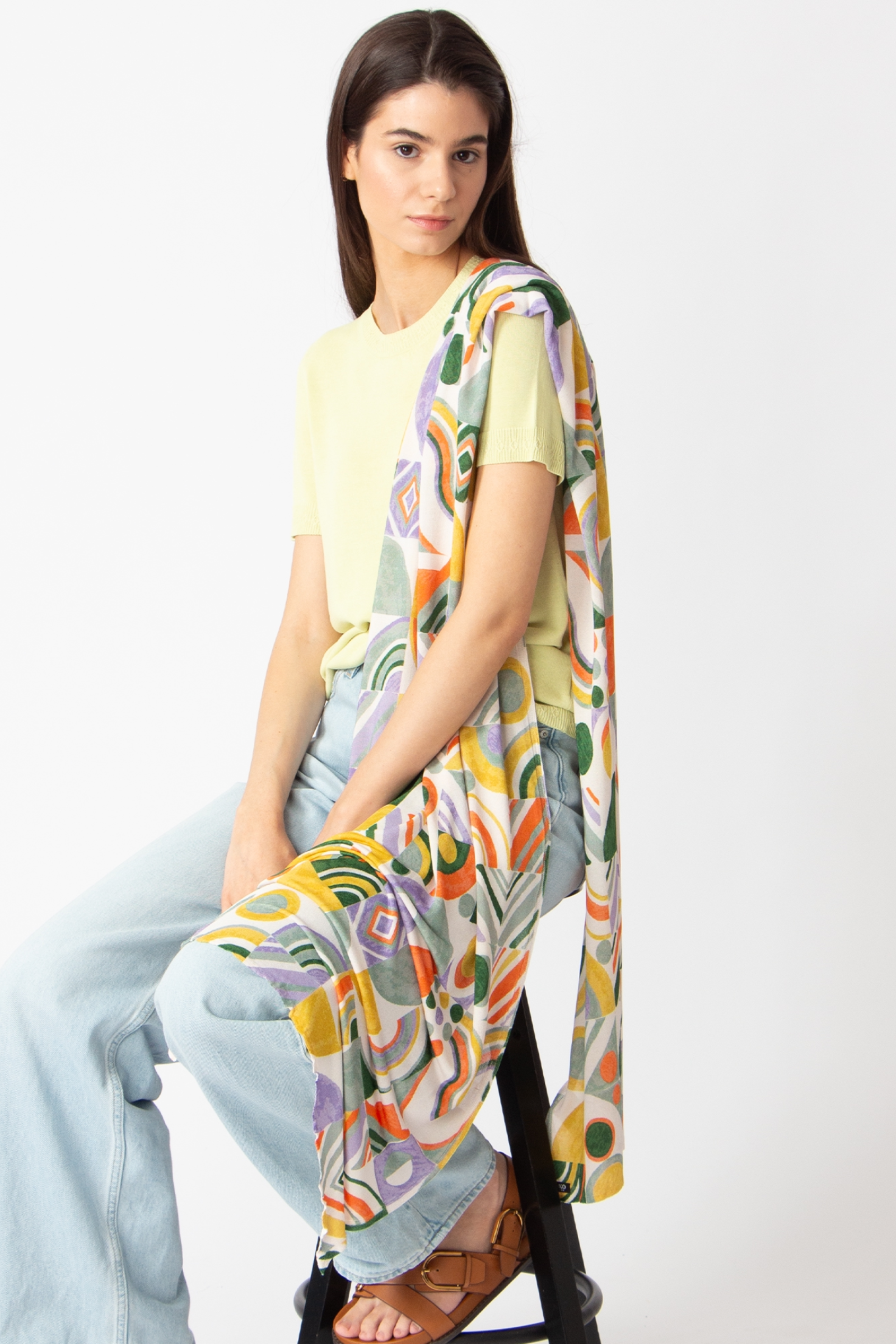 IVKO  Woman IVKO - Printed Scarf Mix & Match Pattern White