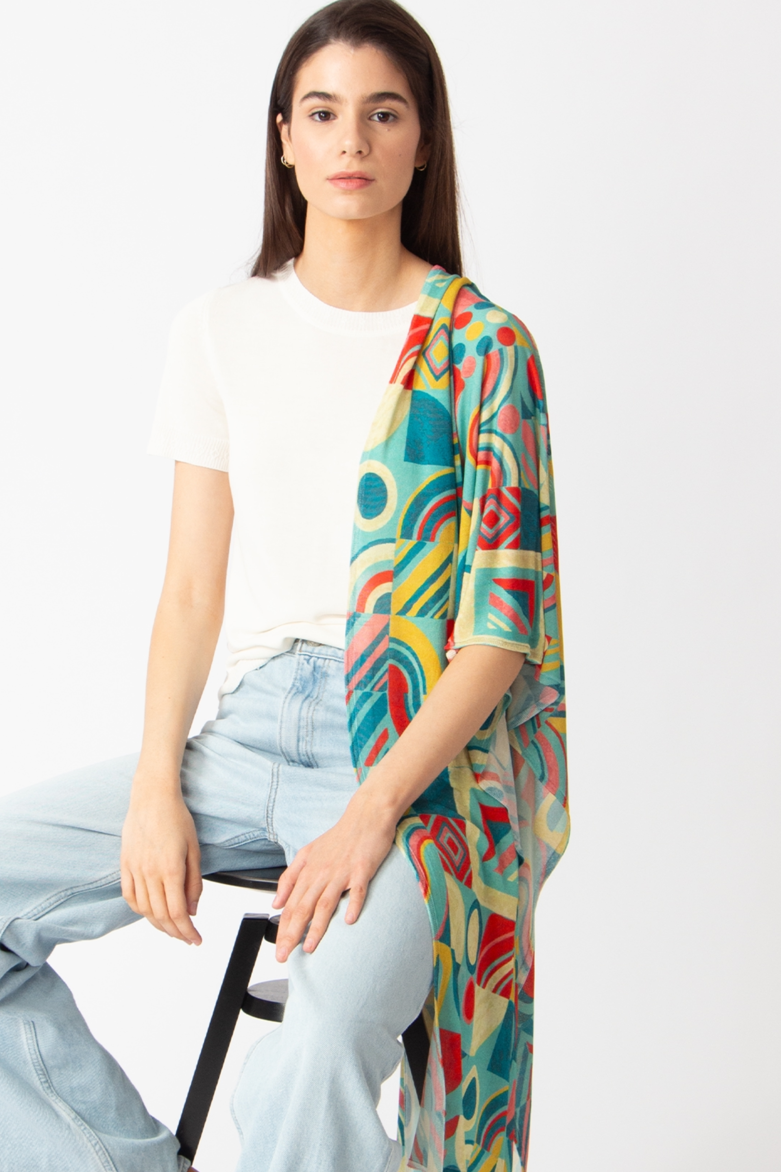 IVKO  Woman IVKO - Printed Scarf Mix & Match Pattern Aqua