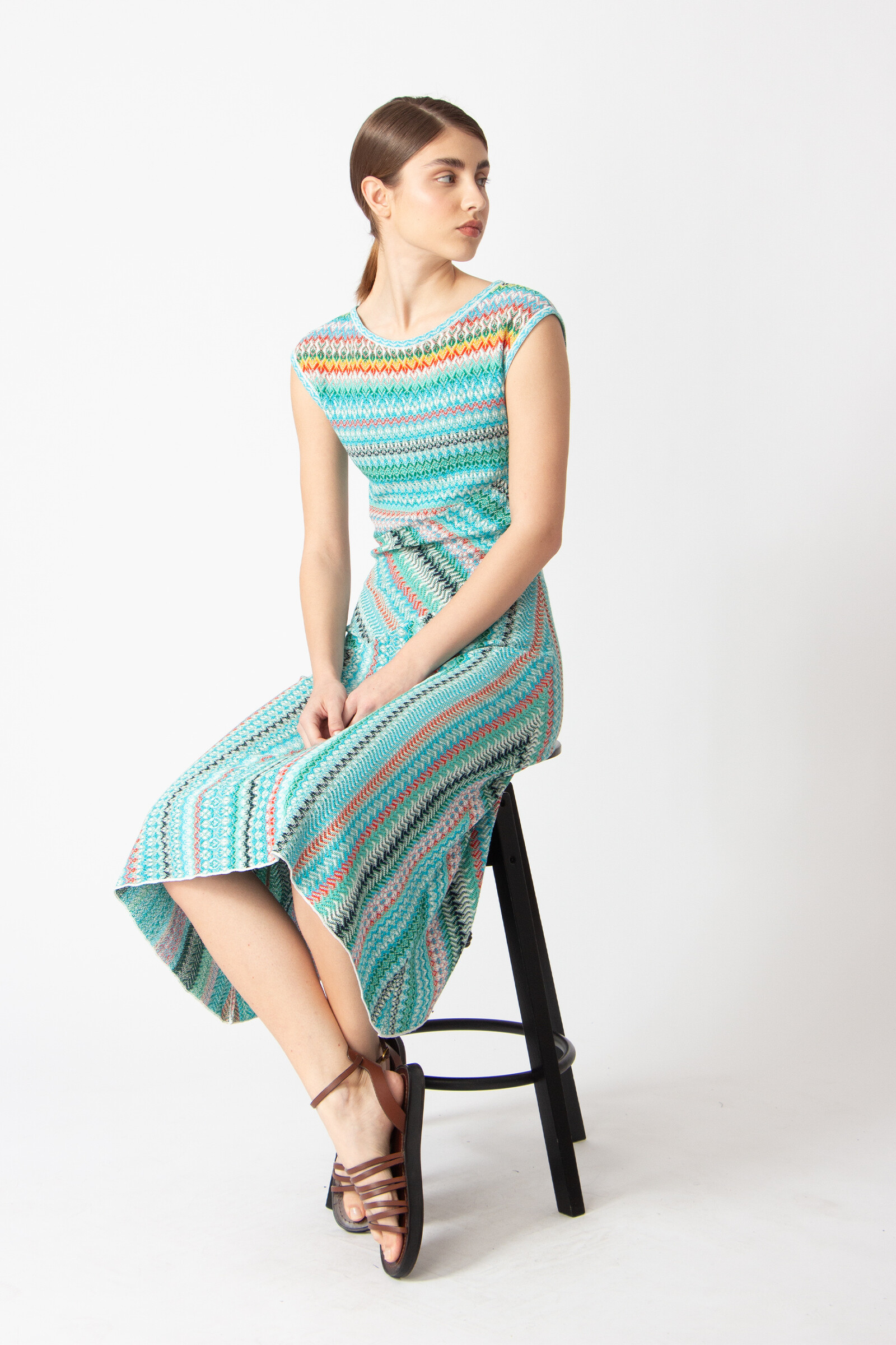 IVKO  Woman IVKO - Sleeveless Dress Retro Crochet Pattern Capri