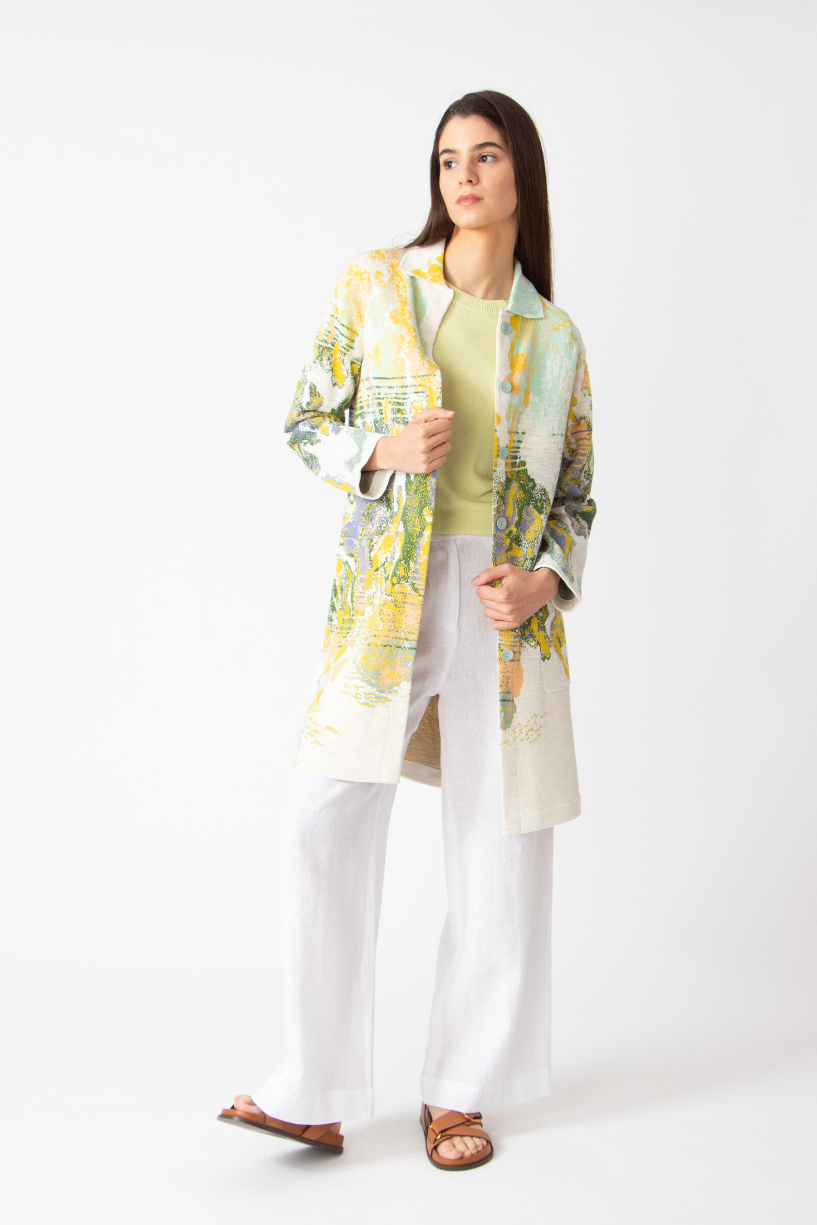 IVKO  Woman IVKO - Jacquard Coat Terrain Pattern White