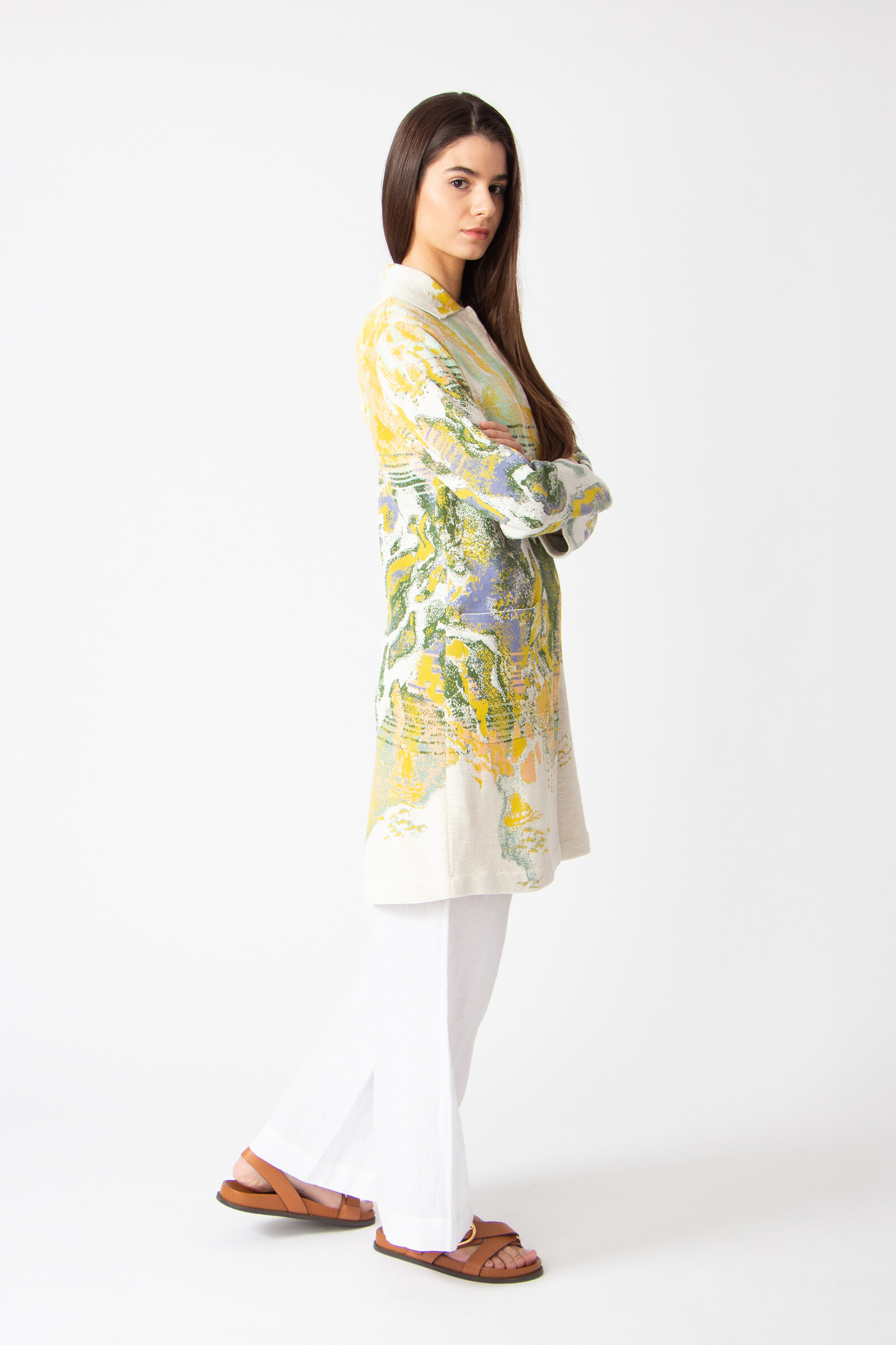 IVKO  Woman IVKO - Jacquard Coat Terrain Pattern White