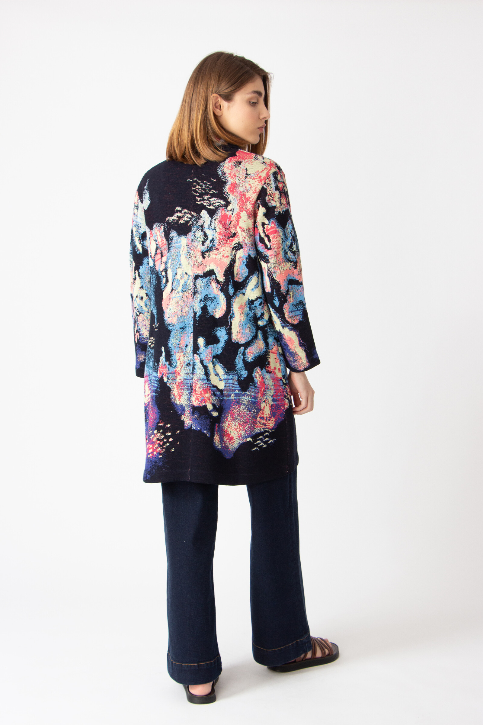 IVKO  Woman IVKO - Jacquard Coat Terrain Pattern Marine