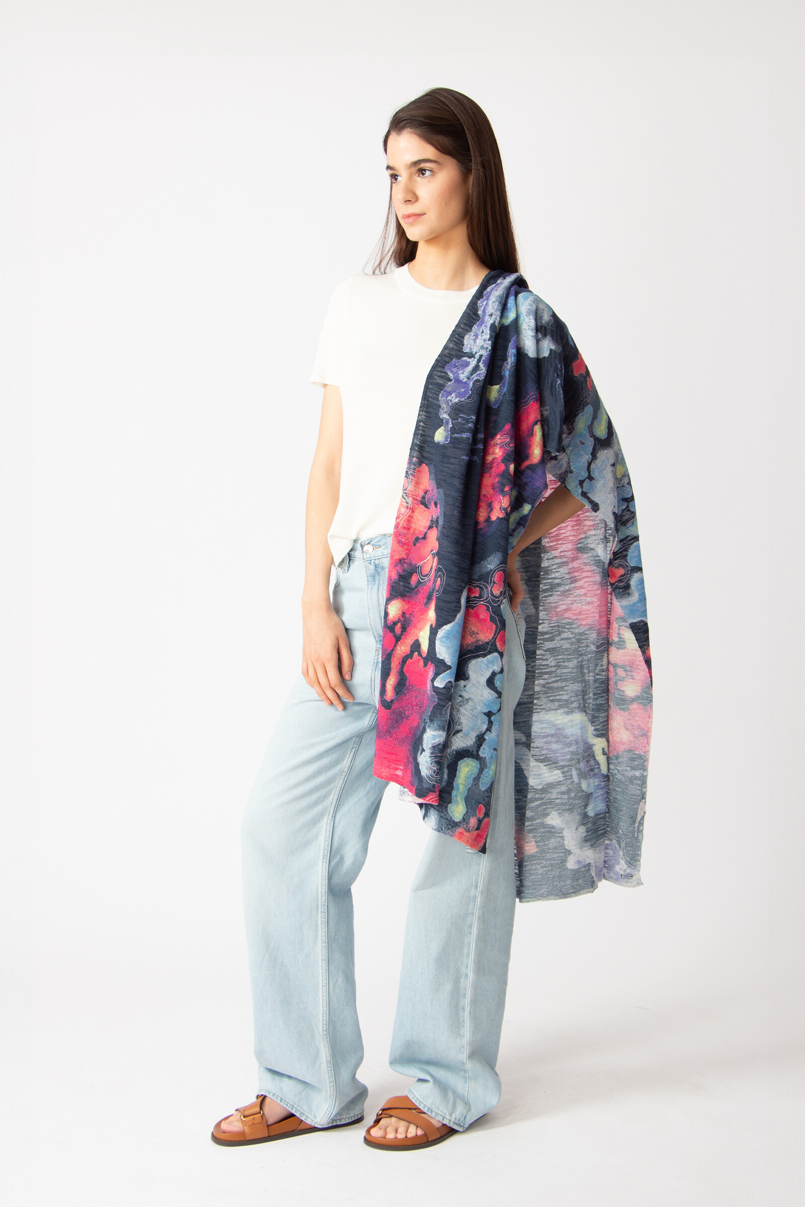 IVKO  Woman IVKO - Printed Scarf Terrain Pattern Marine