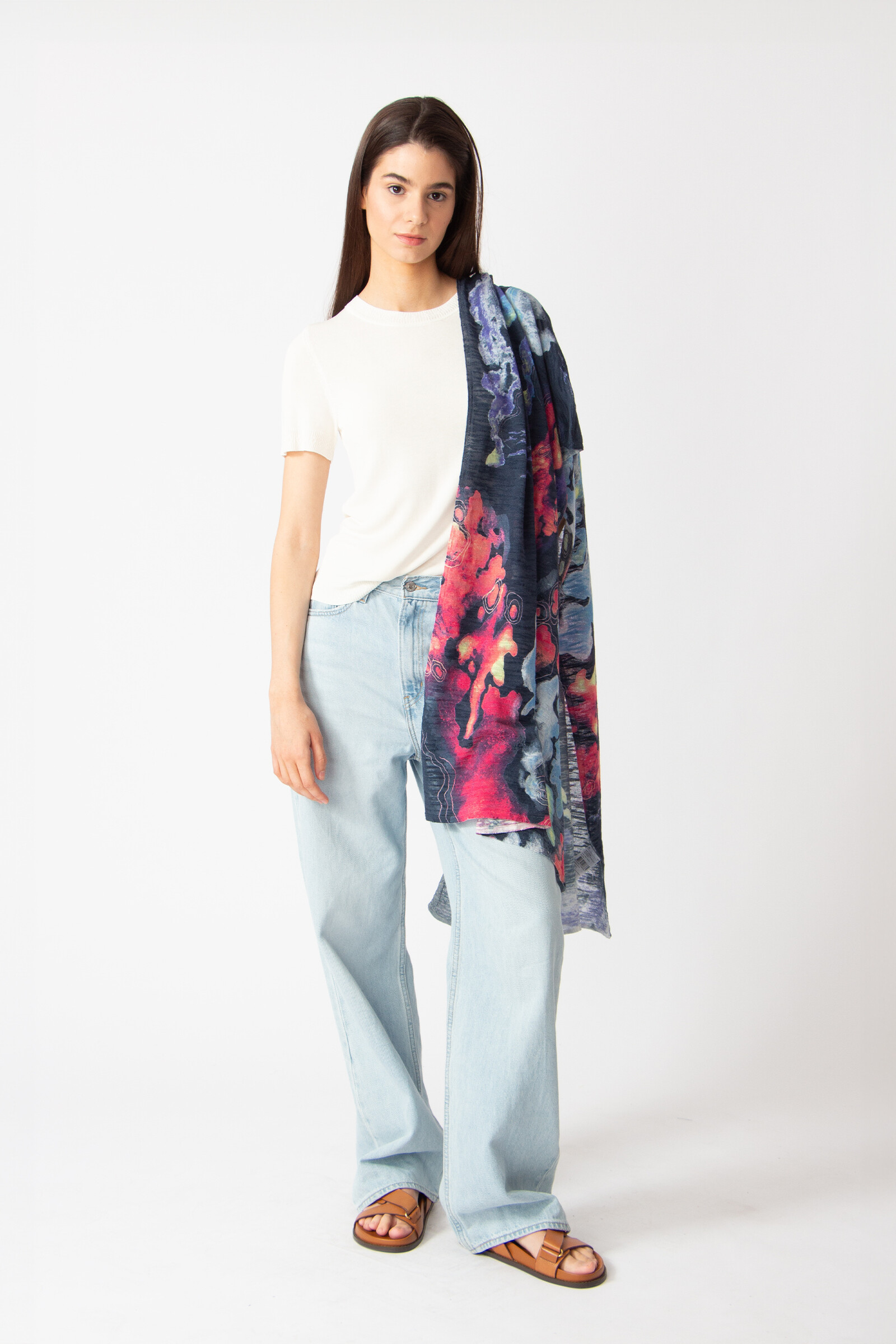 IVKO  Woman IVKO - Printed Scarf Terrain Pattern Marine