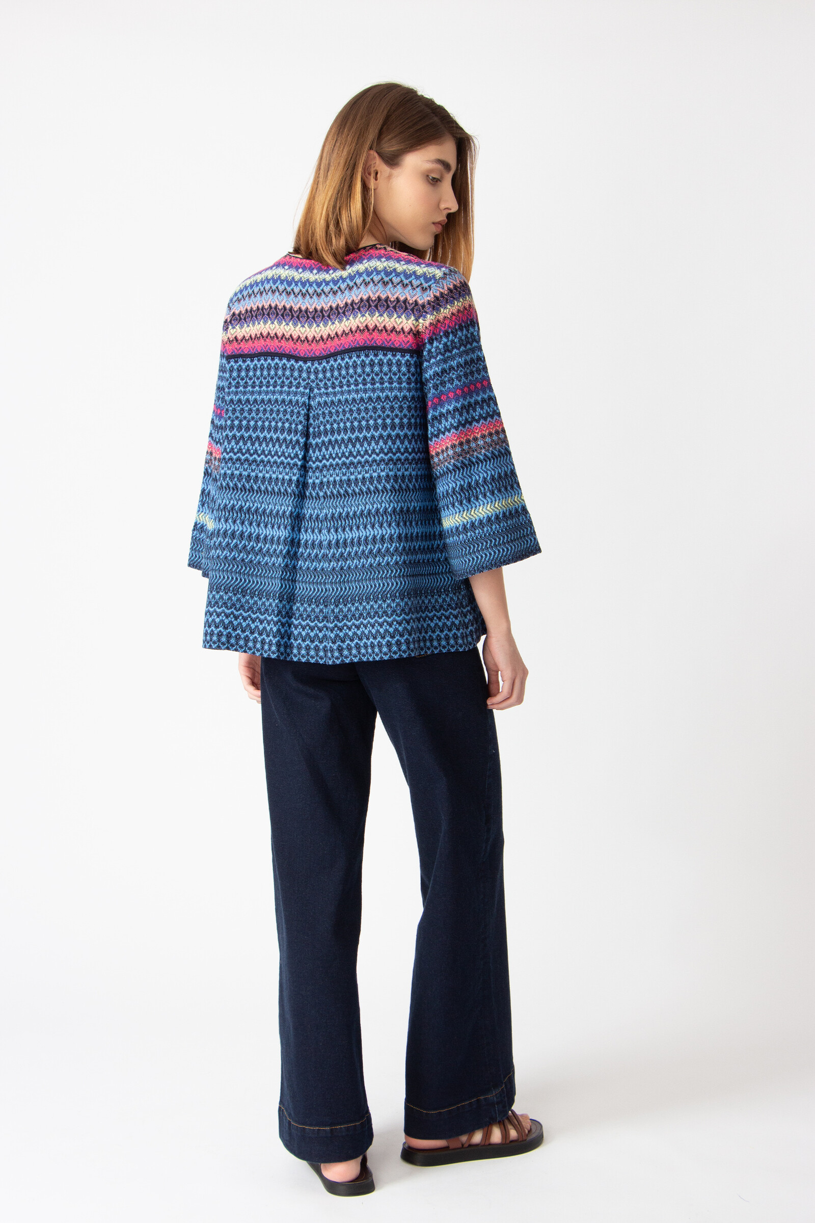 IVKO  Woman IVKO - Cardigan Retro Crochet Pattern Marine