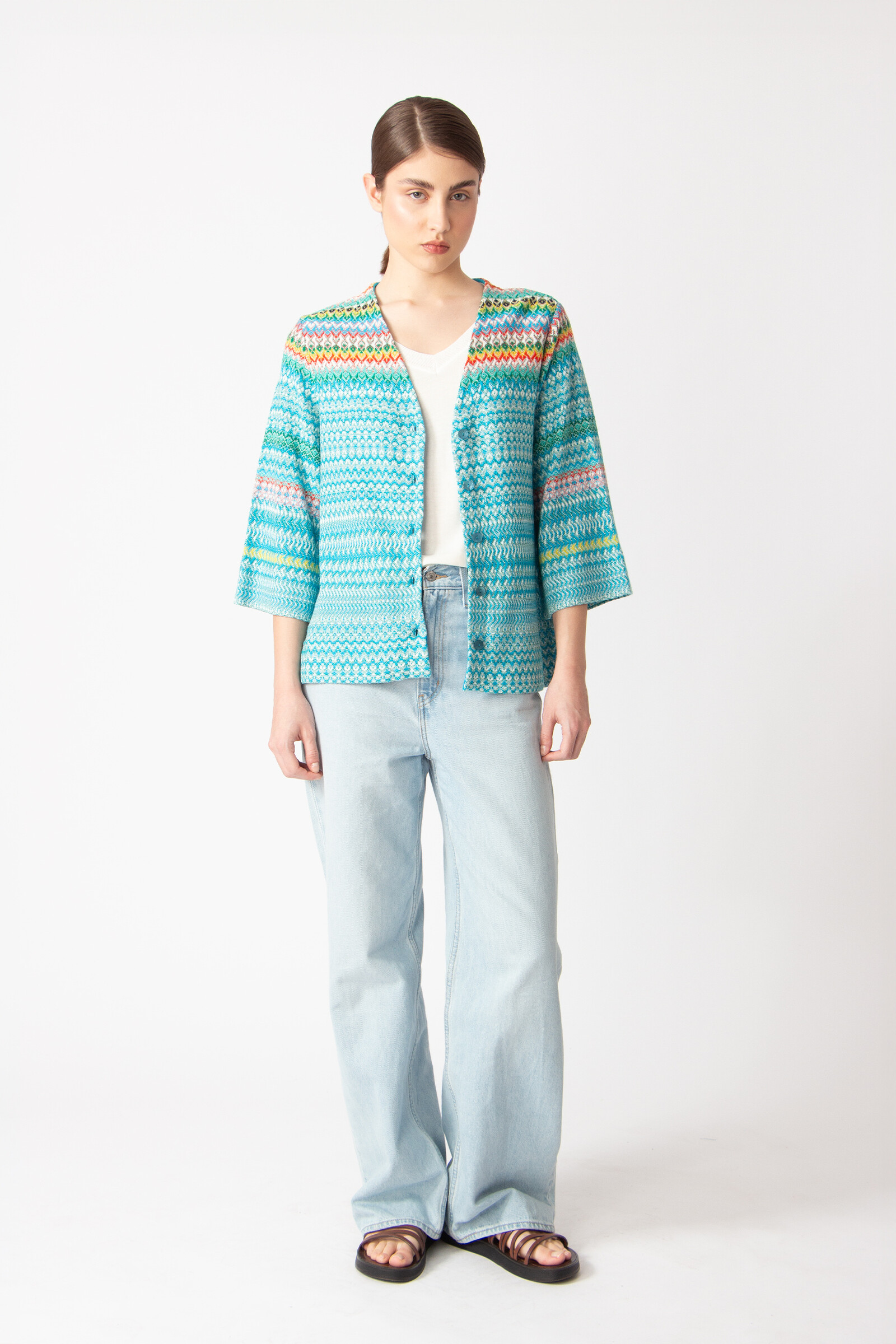 IVKO  Woman IVKO - Cardigan Retro Crochet Pattern Capri