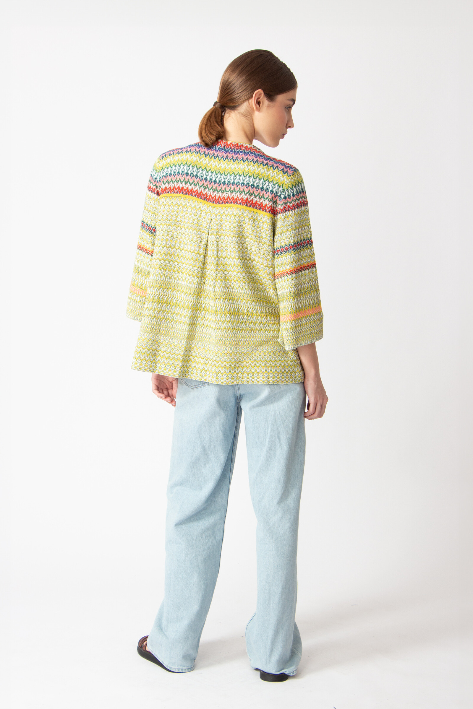 IVKO  Woman IVKO - Cardigan Retro Crochet Pattern Yellow