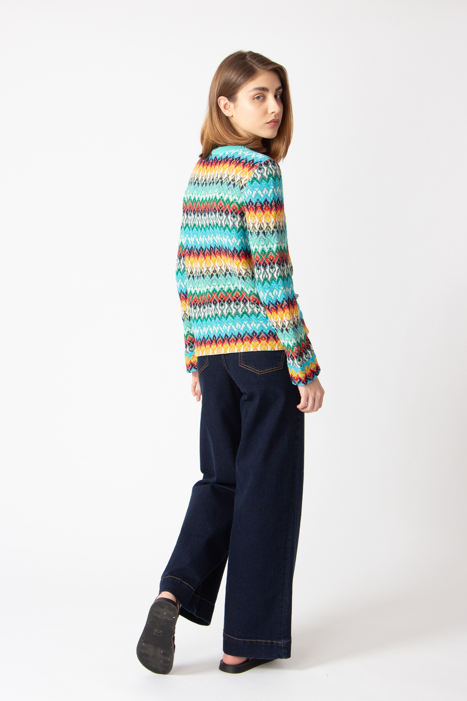 IVKO  Woman IVKO - Cardigan O-Neck Retro Crochet Pattern Capri