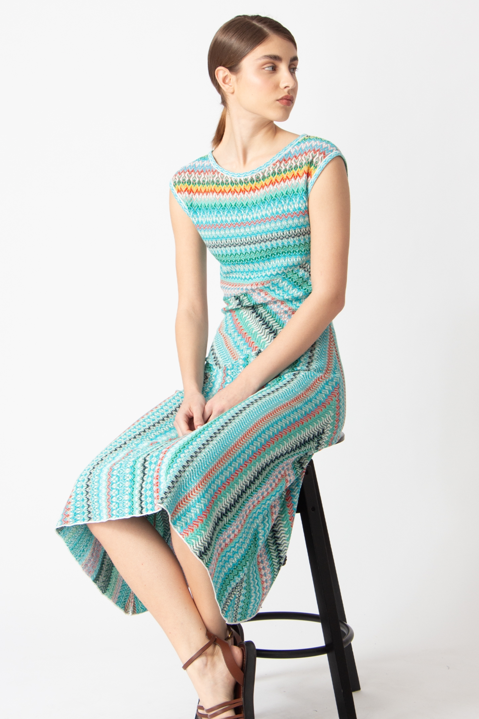 IVKO  Woman IVKO - Sleeveless Dress Retro Crochet Pattern Capri