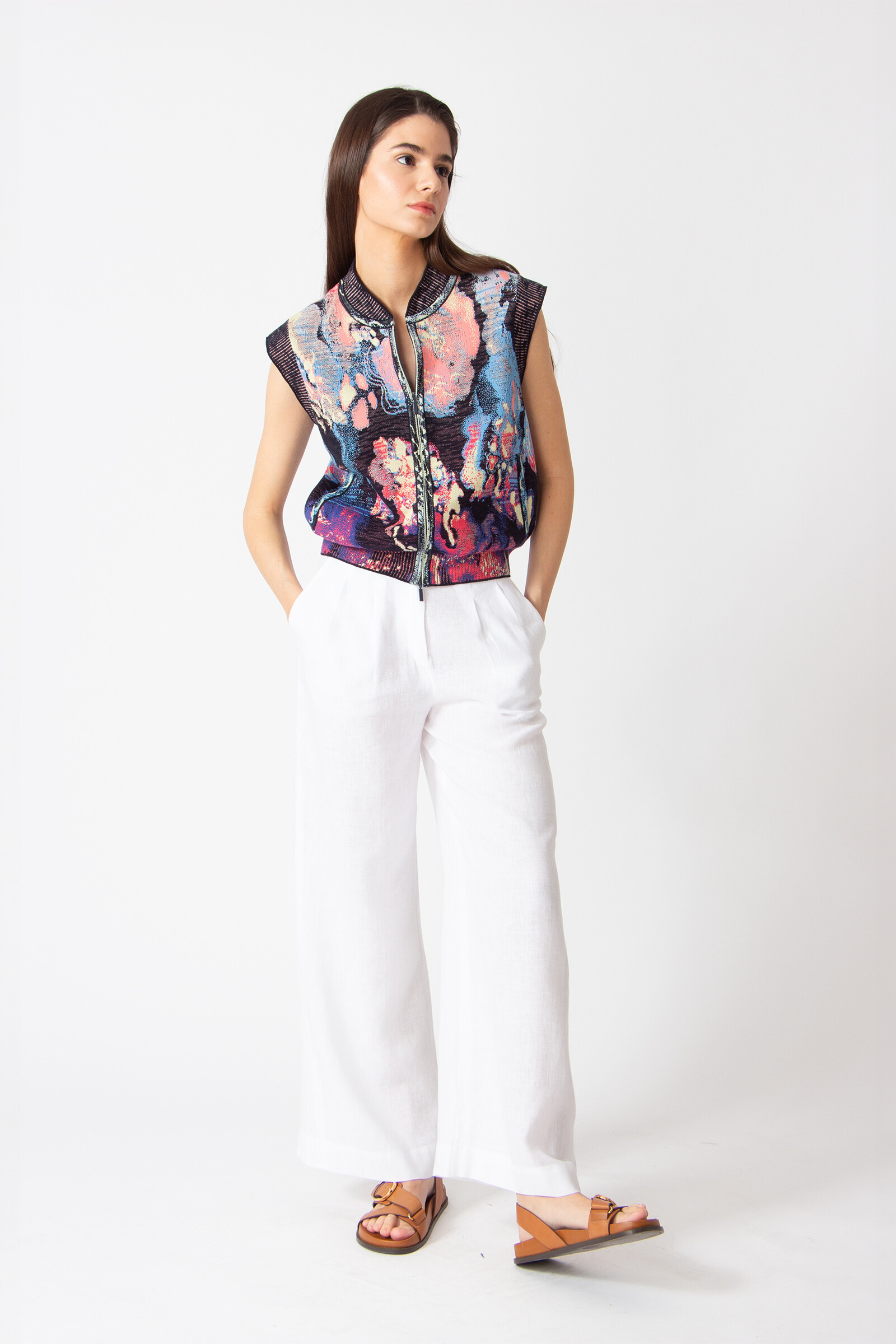 IVKO  Woman IVKO - Sleeveless Jacket Terrain Pattern Marine