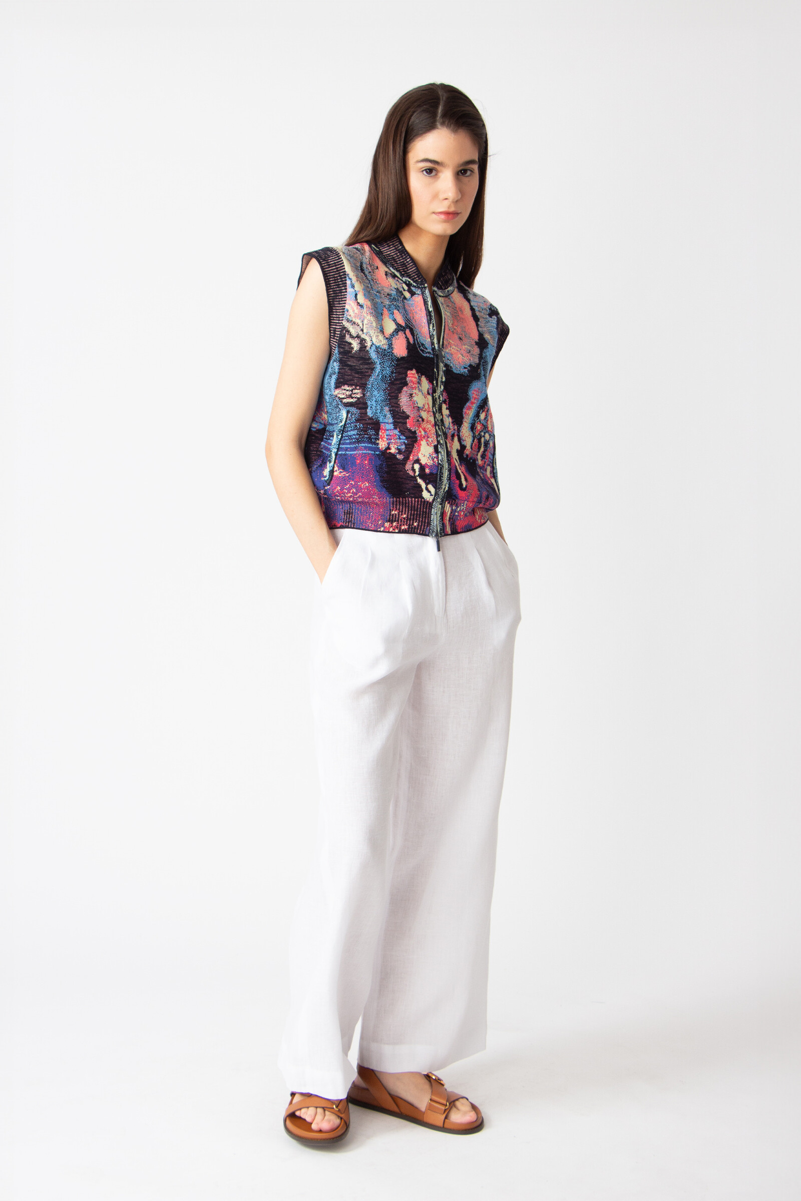 IVKO  Woman IVKO - Sleeveless Jacket Terrain Pattern Marine