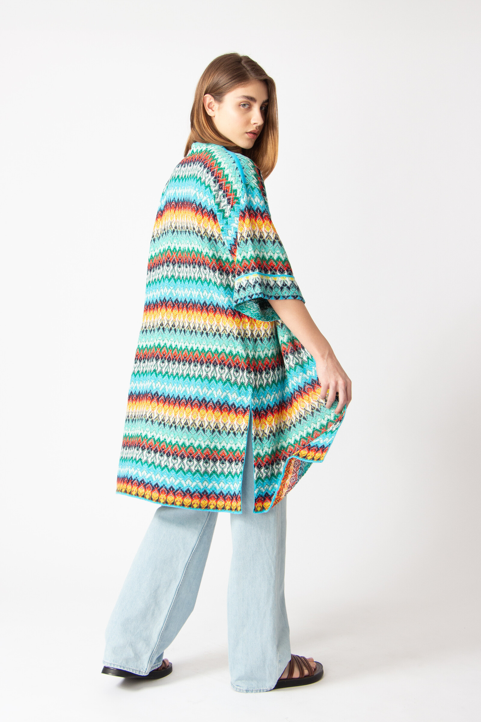 IVKO  Woman IVKO - Long Coatigan Retro Crochet Pattern Capri