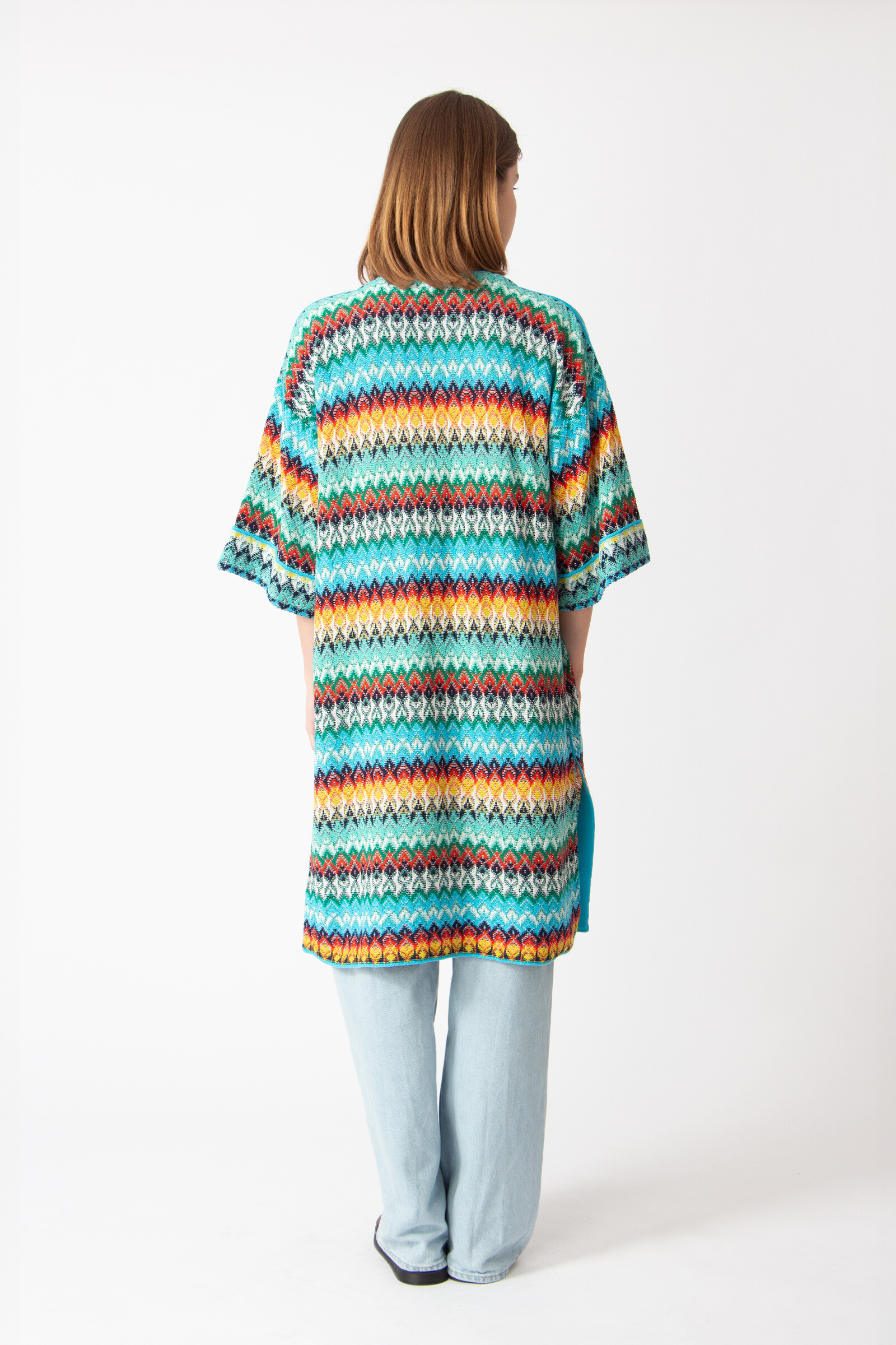 IVKO  Woman IVKO - Long Coatigan Retro Crochet Pattern Capri