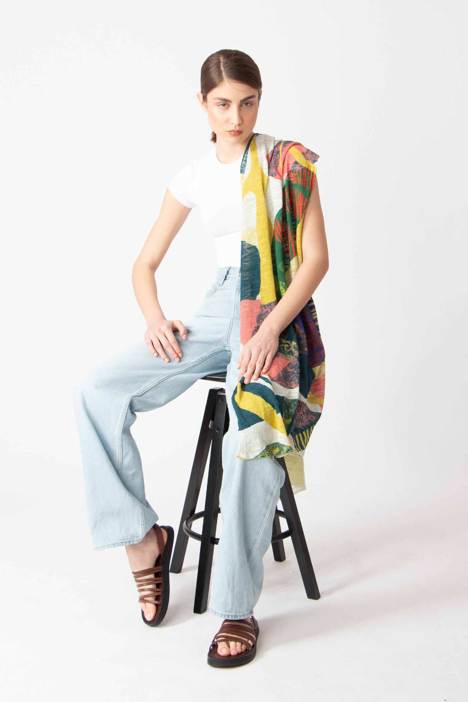 IVKO  Woman IVKO - Printed Scarf Maximalist Tropics Pattern Yellow