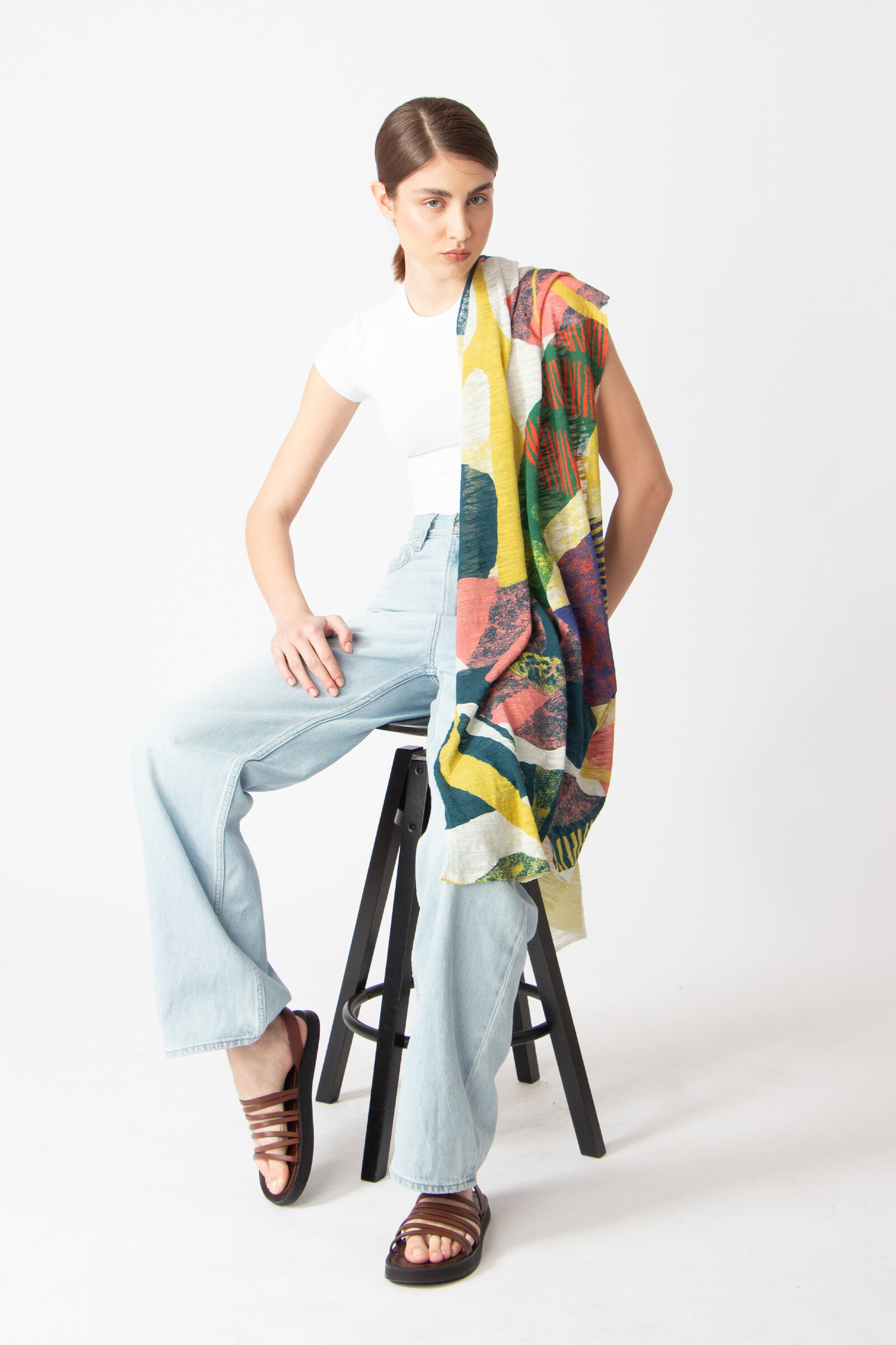 IVKO  Woman IVKO - Printed Scarf Maximalist Tropics Pattern Yellow