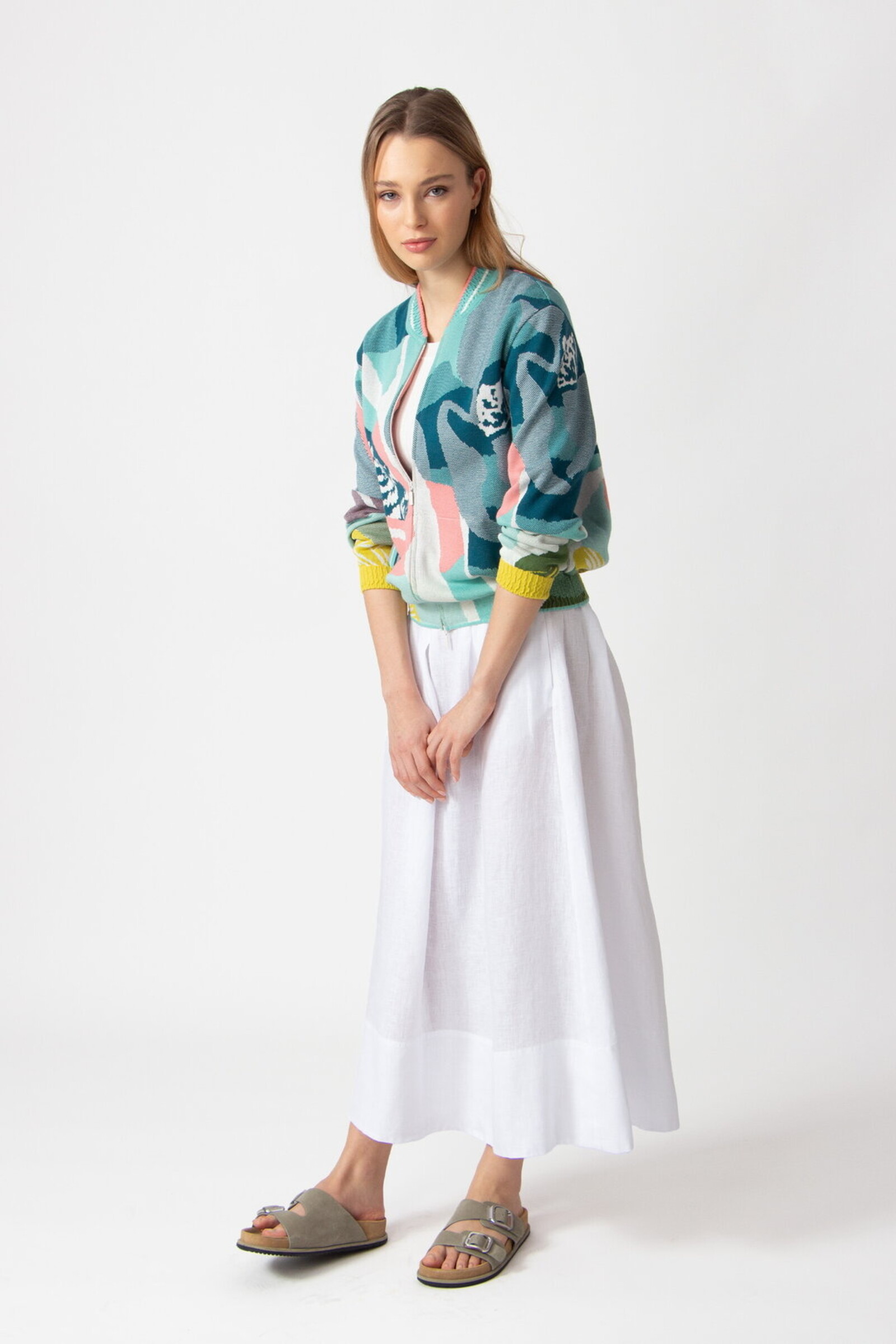 IVKO  Woman IVKO - Bomber Jacket Maximalist Tropics Pattern Aqua