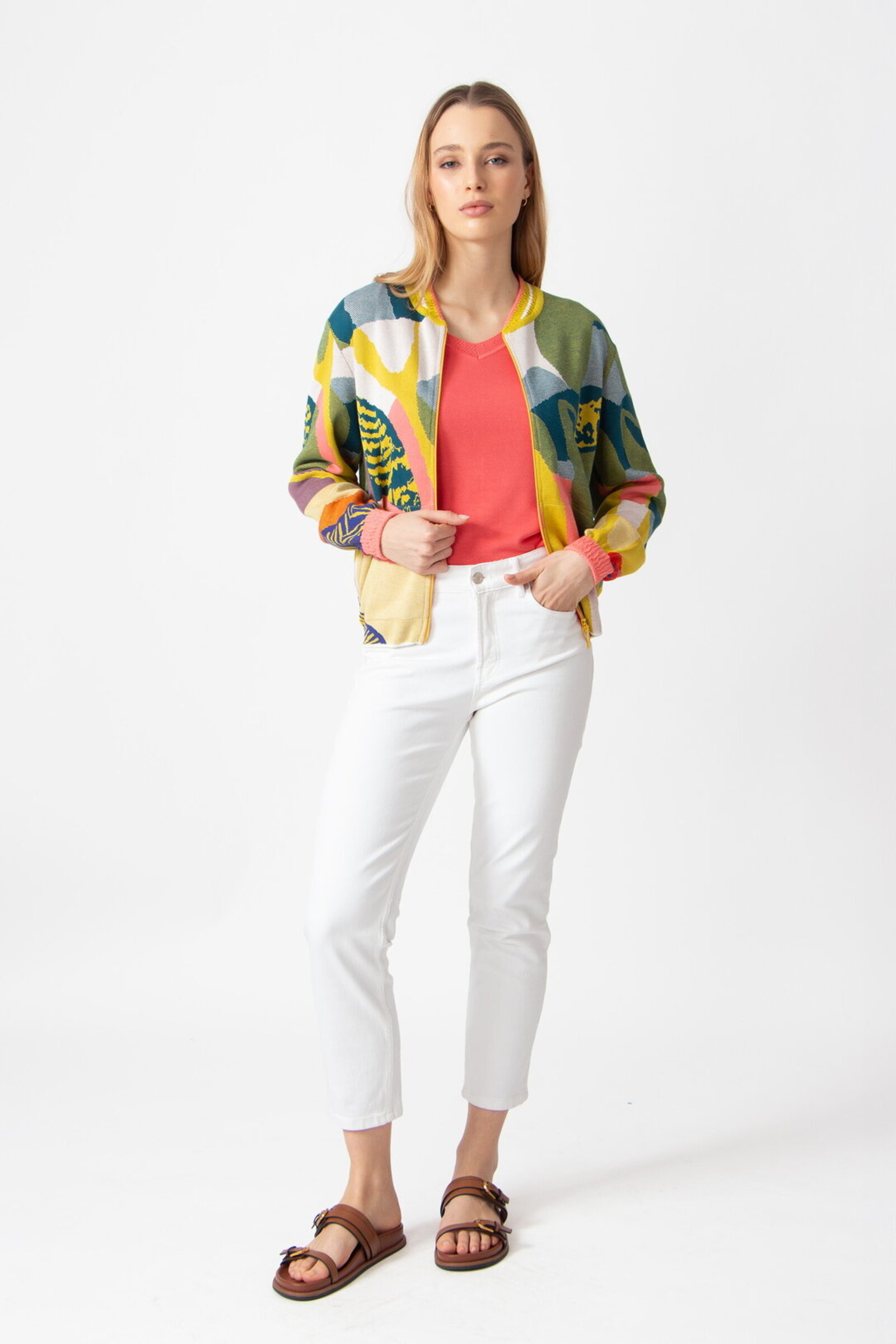 IVKO  Woman IVKO - Bomber Jacket Maximalist Tropics Pattern Yellow