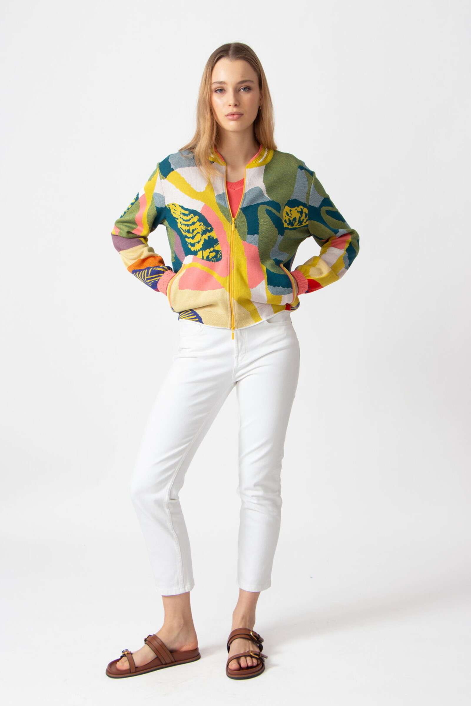 IVKO  Woman IVKO - Bomber Jacket Maximalist Tropics Pattern Yellow