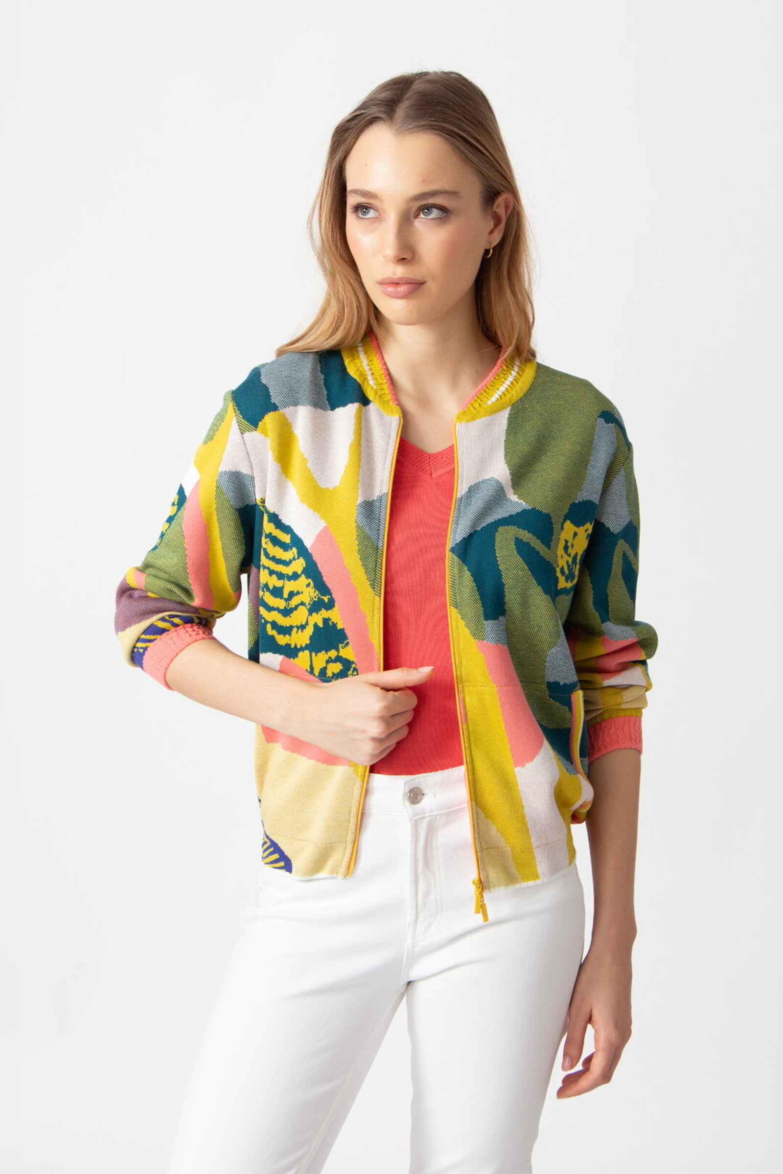 IVKO  Woman IVKO - Bomber Jacket Maximalist Tropics Pattern Yellow