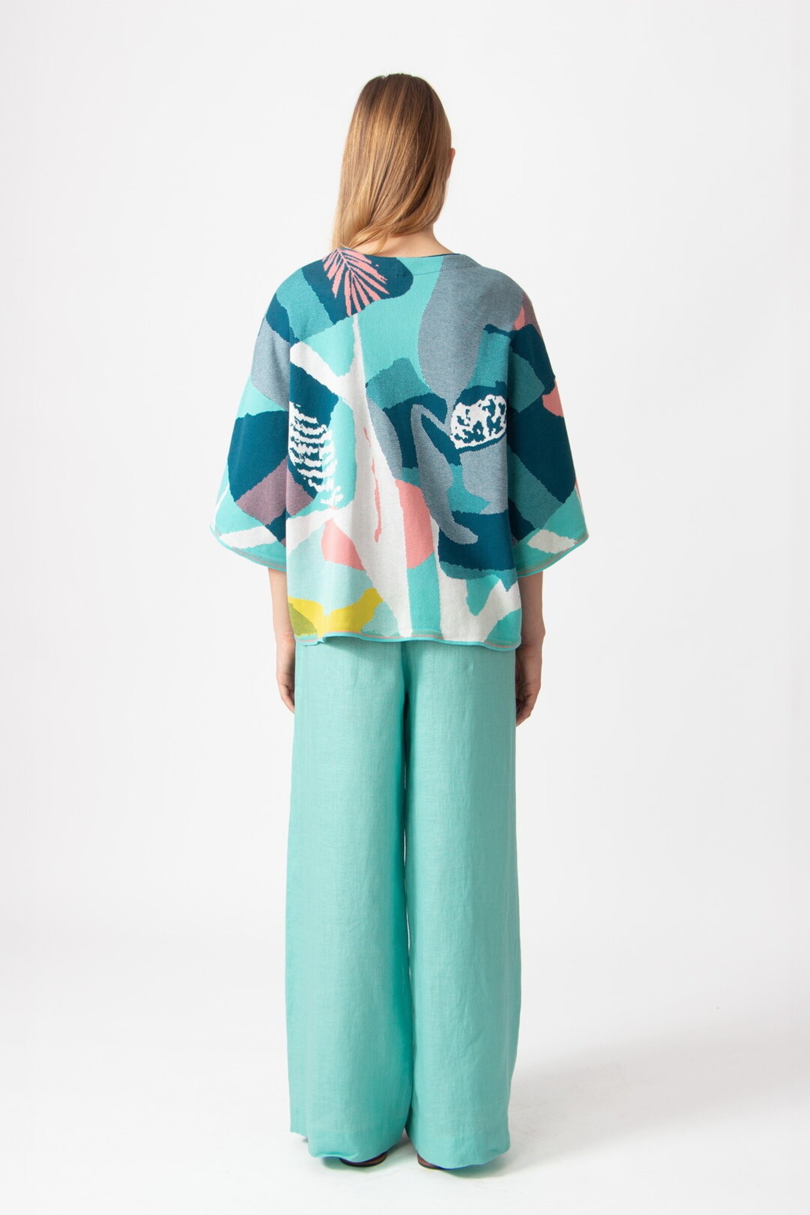 IVKO  Woman IVKO - Knitted Cardigan Maximalist Tropics Pattern Aqua