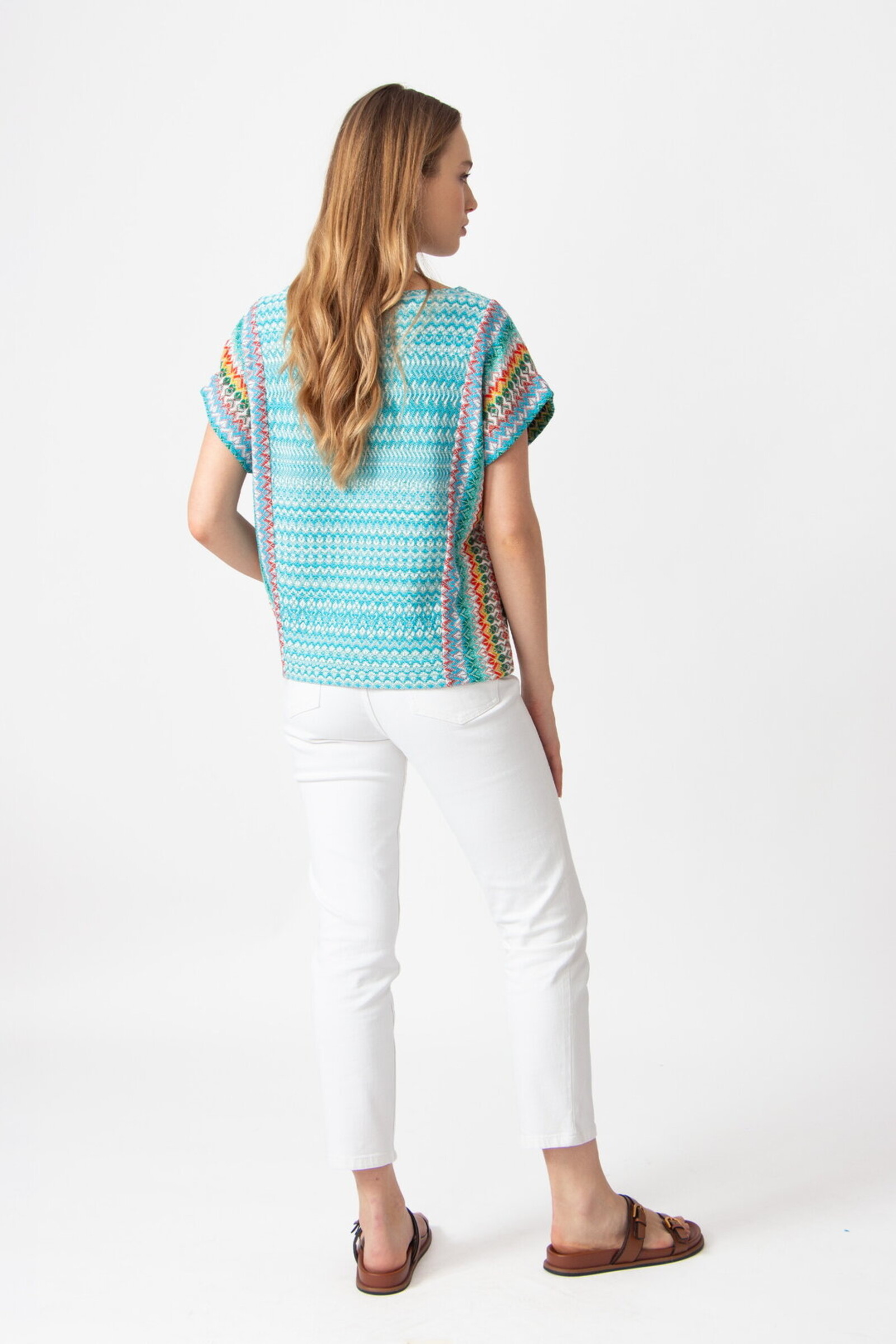 IVKO  Woman IVKO - Pullover O-Neck Retro Crochet Pattern Capri