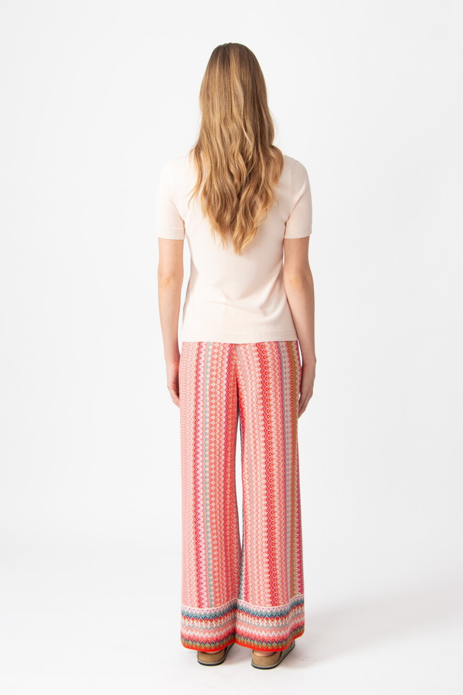 IVKO  Woman IVKO - Knitted Pants Retro Crochet Pattern Coral