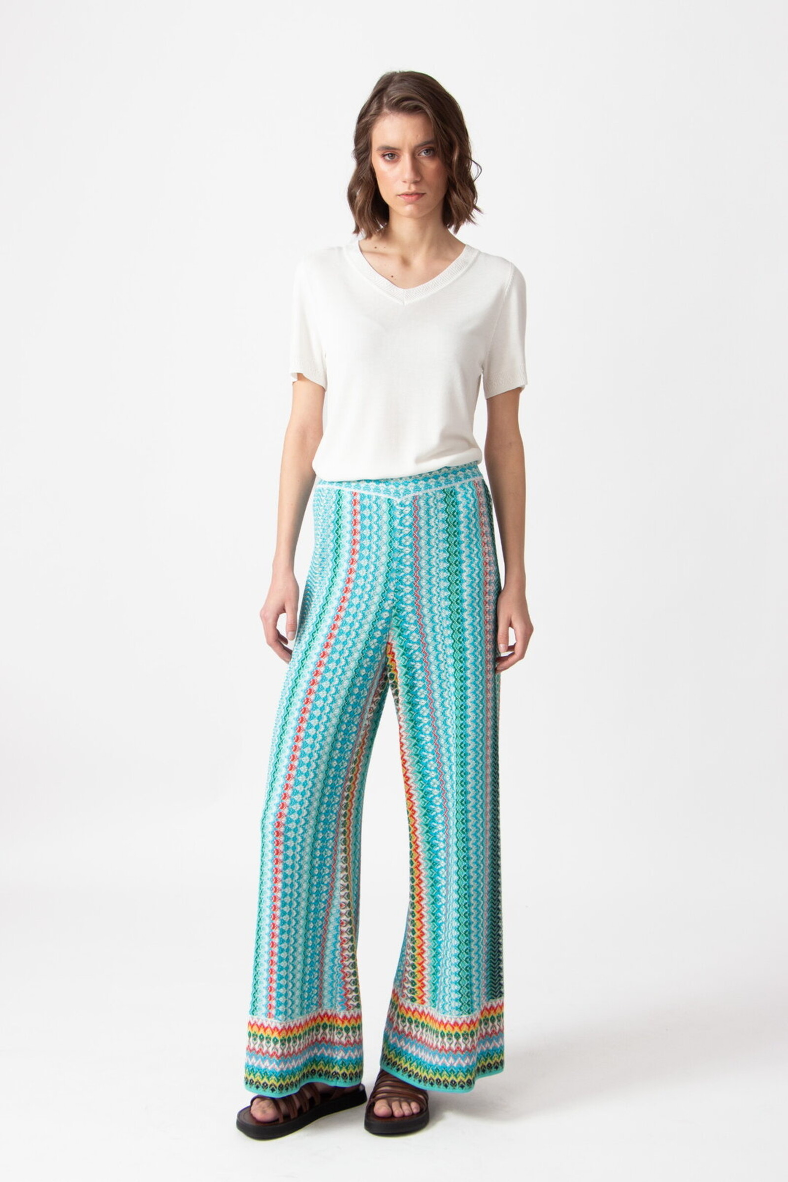 IVKO  Woman IVKO - Knitted Pants Retro Crochet Pattern Capri