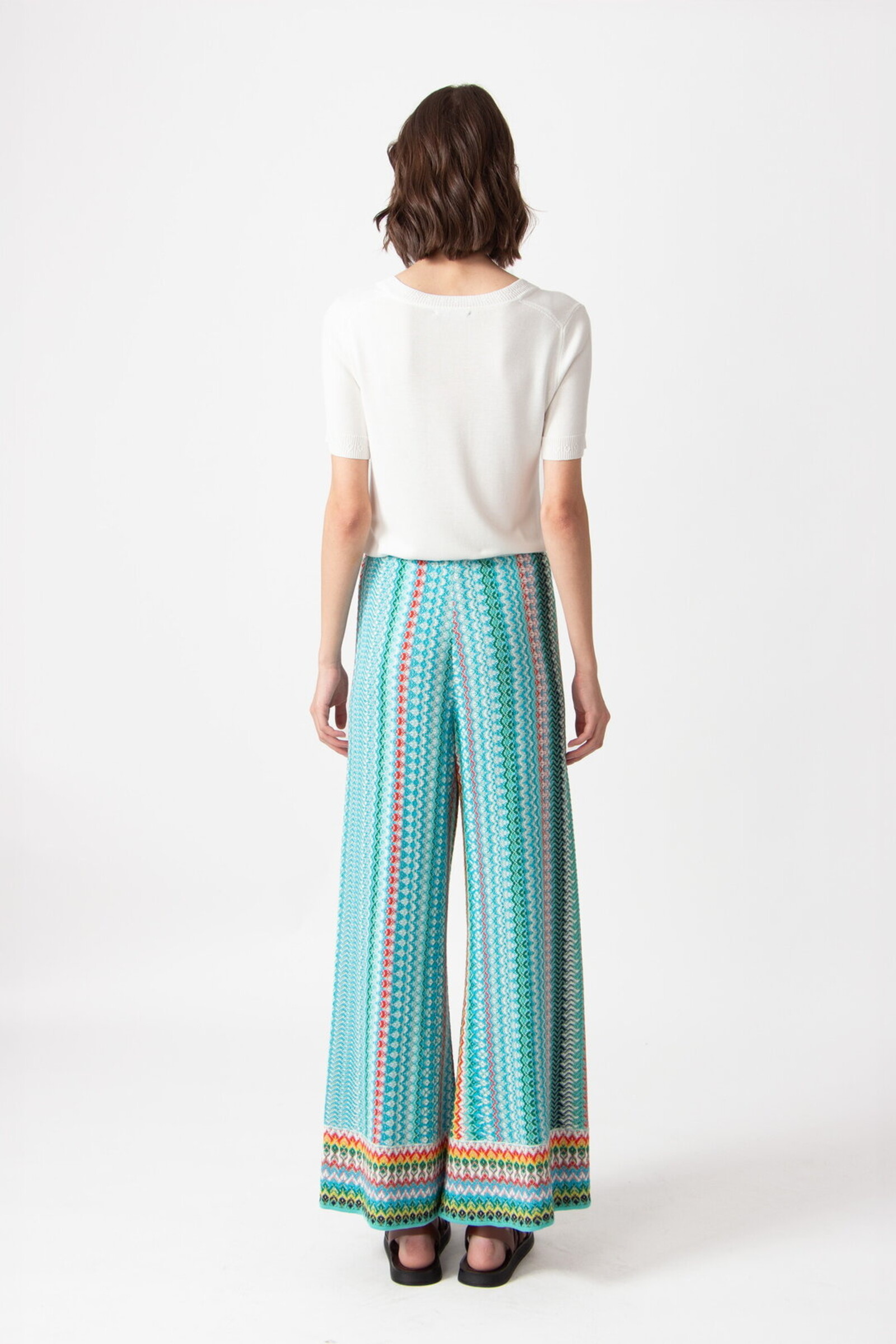 IVKO  Woman IVKO - Knitted Pants Retro Crochet Pattern Capri