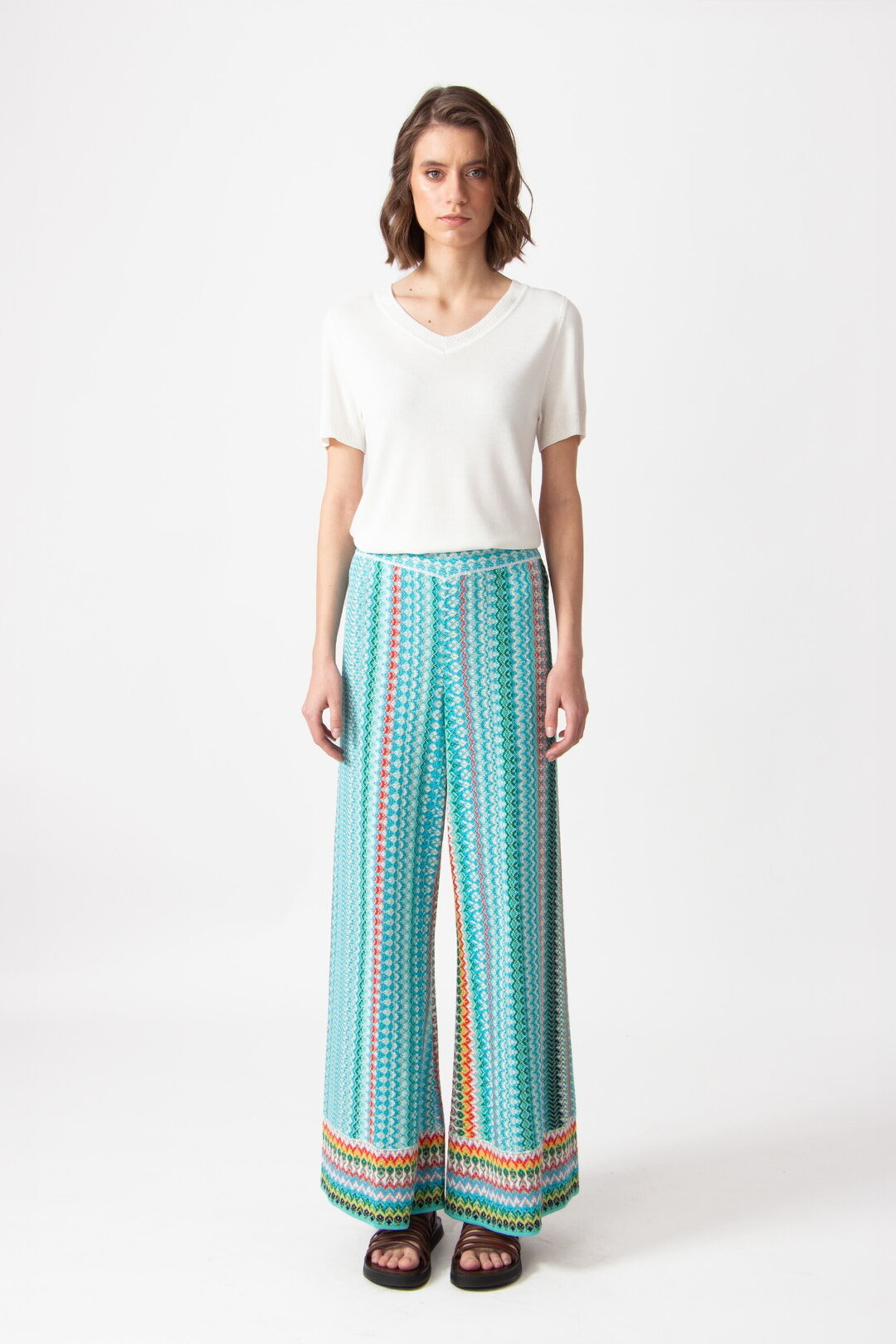 IVKO  Woman IVKO - Knitted Pants Retro Crochet Pattern Capri