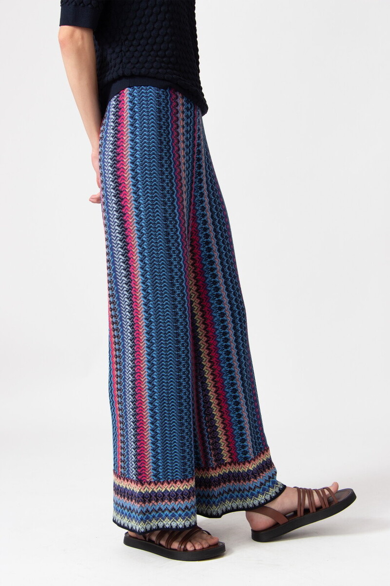 IVKO - Knitted Pants Retro Crochet Pattern Marine