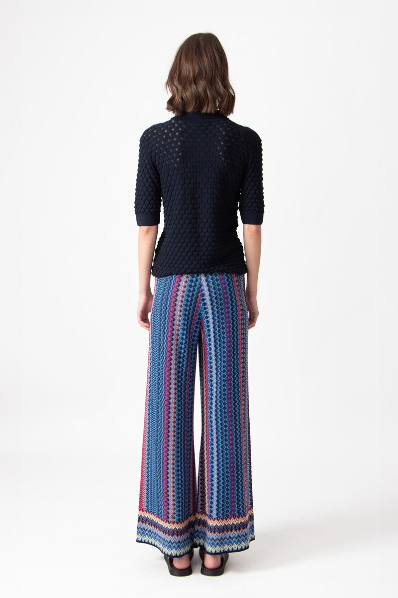 IVKO - Knitted Pants Retro Crochet Pattern Marine