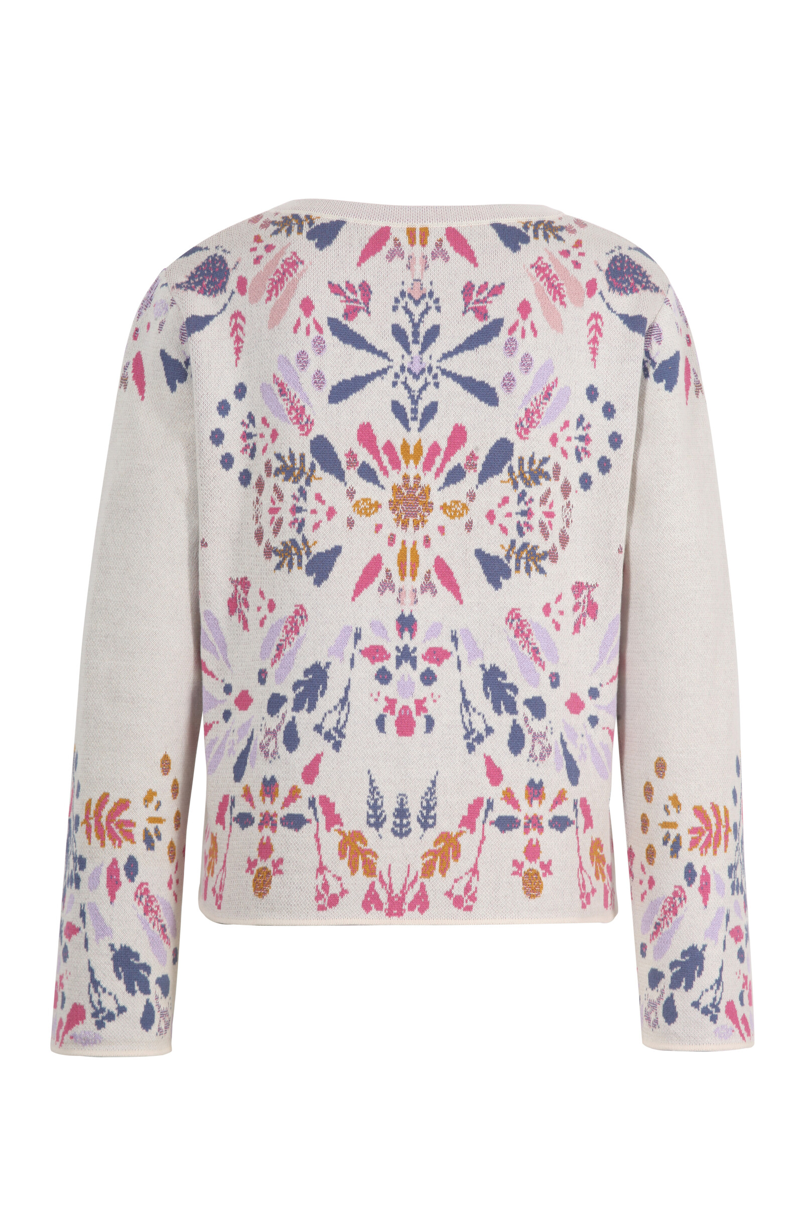 IVKO  Woman IVKO - O-Neck Cardigan Plantopia Pattern Off-White | Gilet Femme Off-White Coton Motif Floral