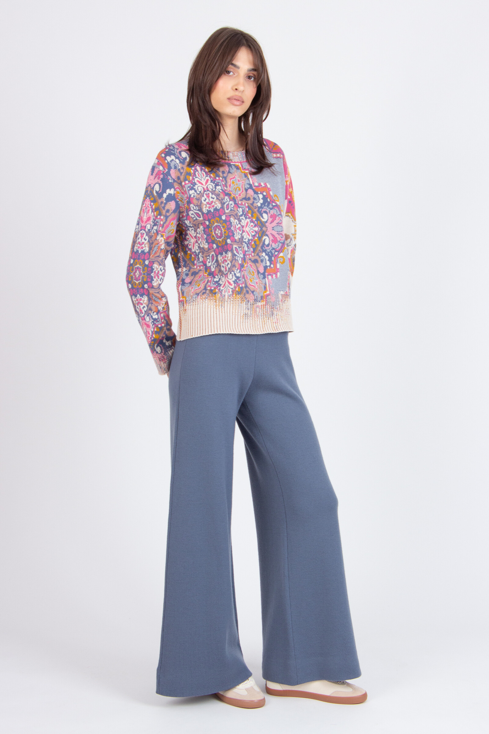 IVKO  Woman IVKO - Pullover Kilim Pattern Off-White | Pull Femme Coton Maille Multicolore