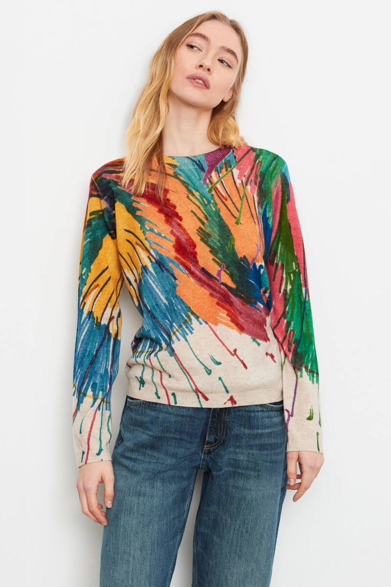 Aldo Martins - Sweater Batu | Maille Femme de Luxe Motif Coloré