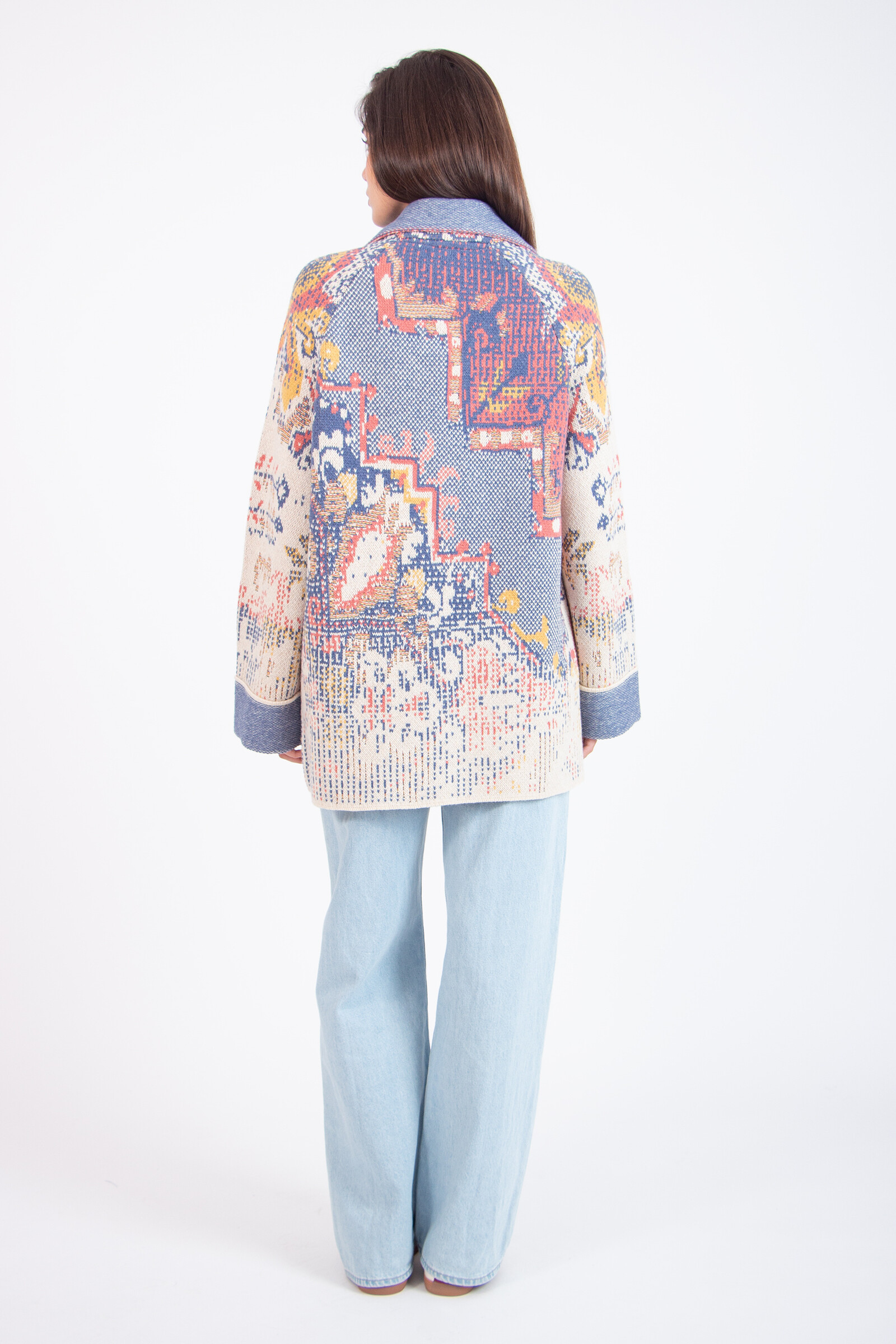 IVKO  Woman IVKO - Jacquard Jacket Kilim Pattern Off-White | IVKO Jacke Ungefüttert aus Wollmix