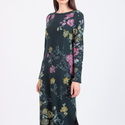Robe IVKO En Laine Mérinos - Style Balkan Fusion - Bleu Pierre Rouge Cerise - Taille Normale - Neuf Avec étiquettes