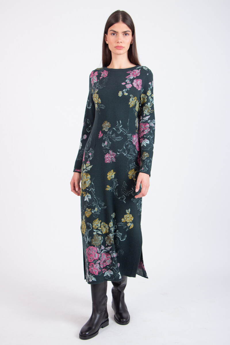 IVKO - Jacquard Dress Furnishing Florals Pattern Forest | Stylish IVKO Dress Made of Wool