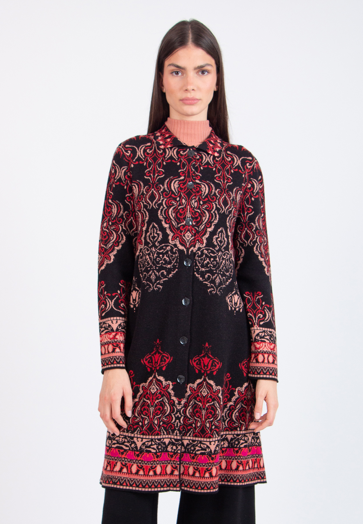 IVKO Wool Cardigan with Ornament Pattern – Oriental Splendor - 13 doors