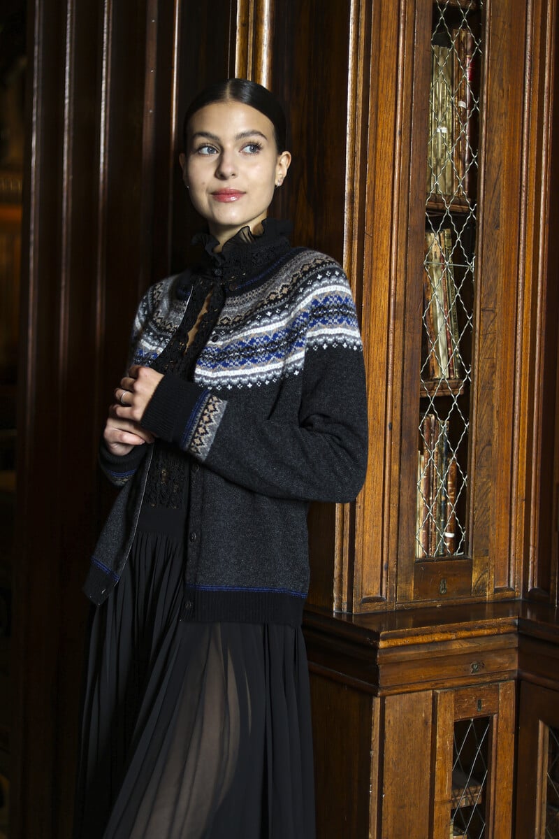 Eribé Alpine Short Cardigan Pegasus | Grijs Damesvest 100% Merinowol