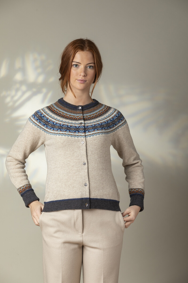 Eribé Alpine Short Cardigan Taurus | Gilet Beige aux Tons Marron