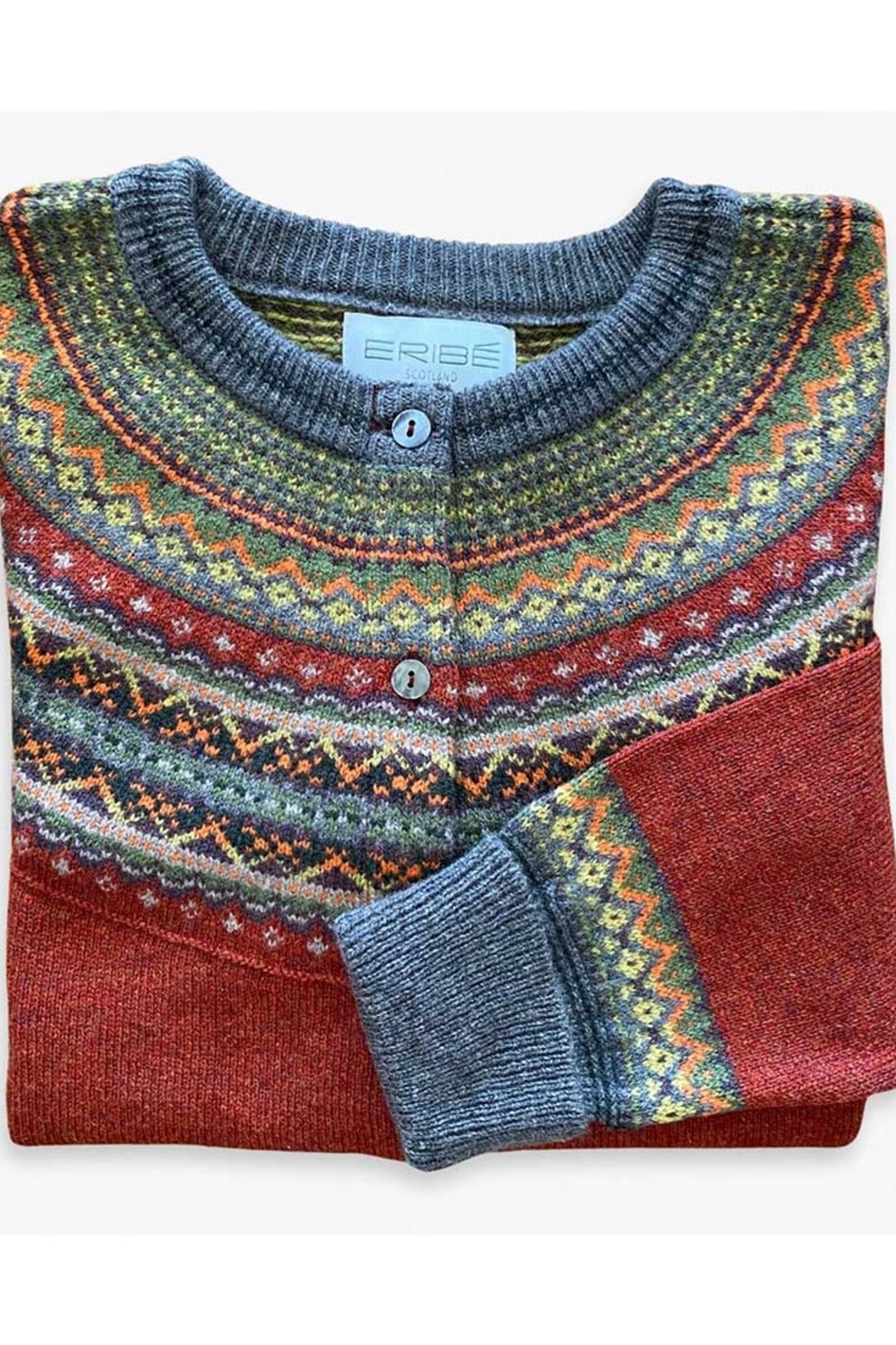 Eribé Eribé Alpine Short Cardigan Copperleaf | Gilet Femme Cuivré en Laine Mérinos
