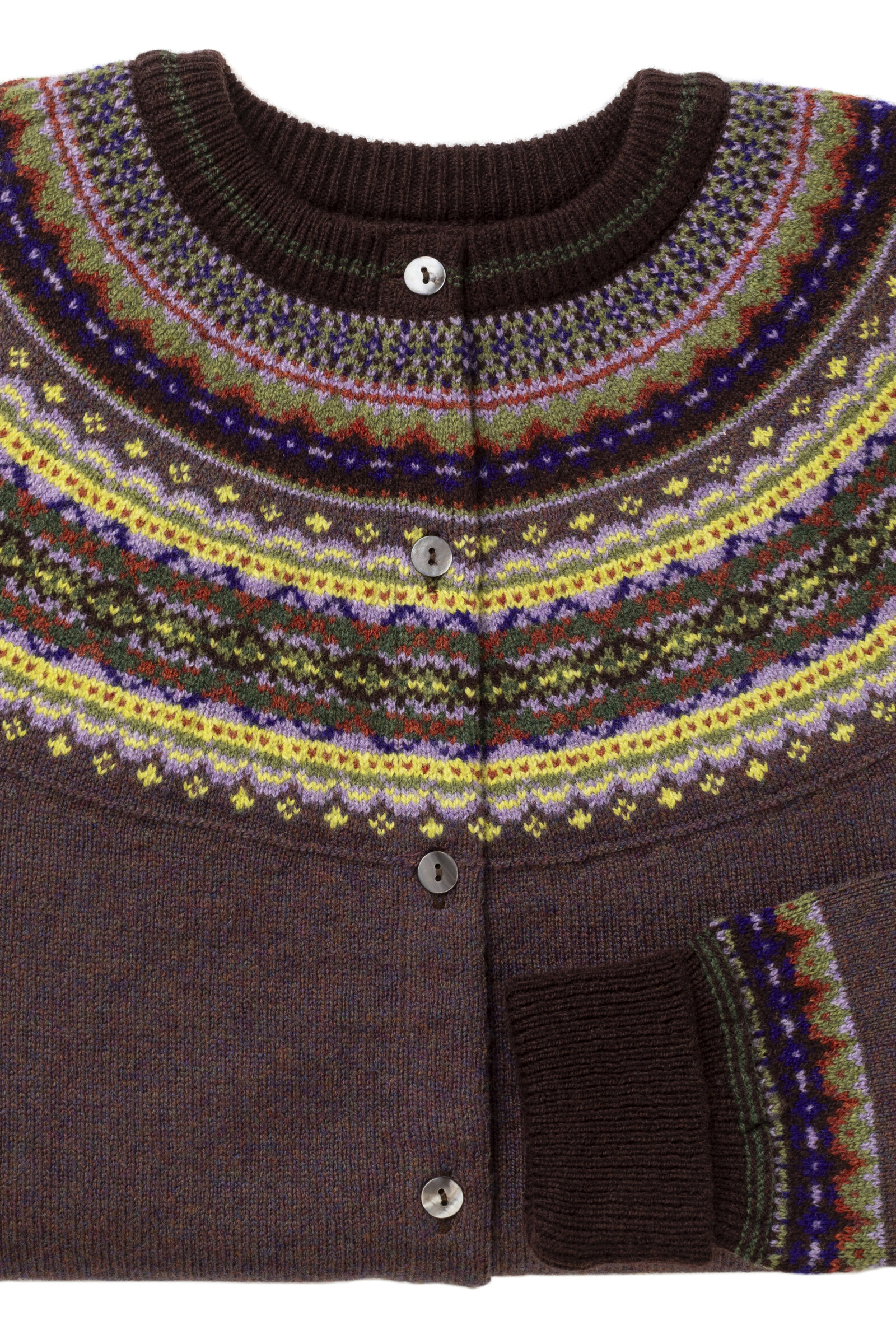 Eribé Eribé Alpine Short Cardigan Heather | Braune Damenstrickjacke 100% Merinowolle