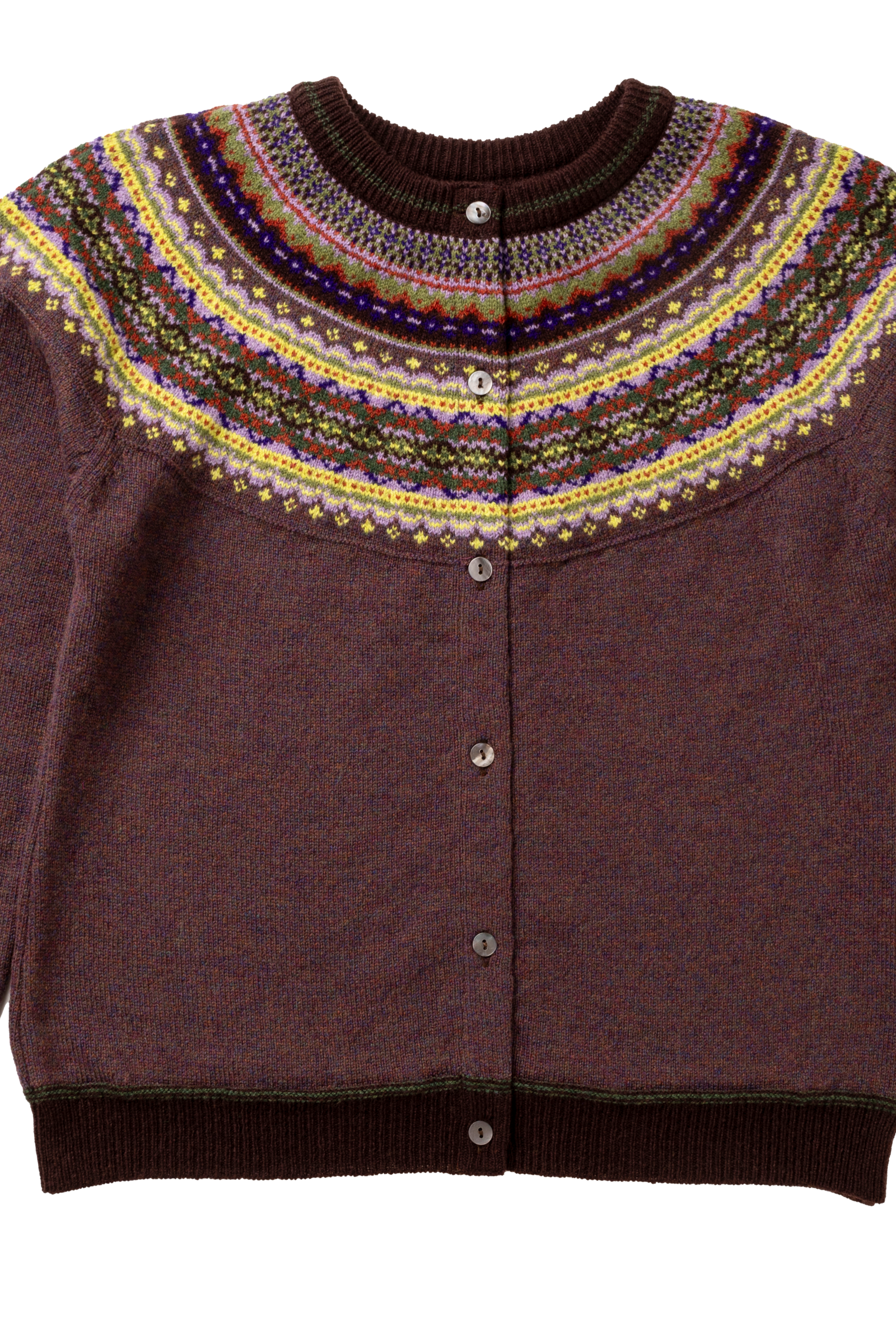 Eribé Eribé Alpine Short Cardigan Heather | Bruin Vest 100% Merinowol