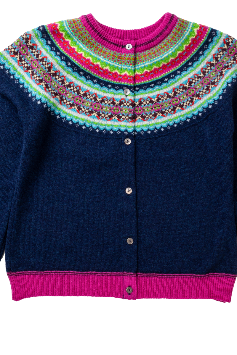 Eribé Alpine Short Cardigan Tango | Farbige Damenstrickjacke 100% Merinowolle