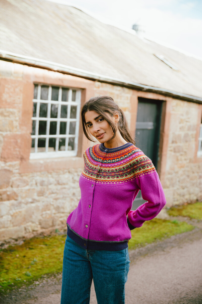 Eribé Alpine Short Cardigan Jazz | Kleurrijk Vest 100% Merinowol