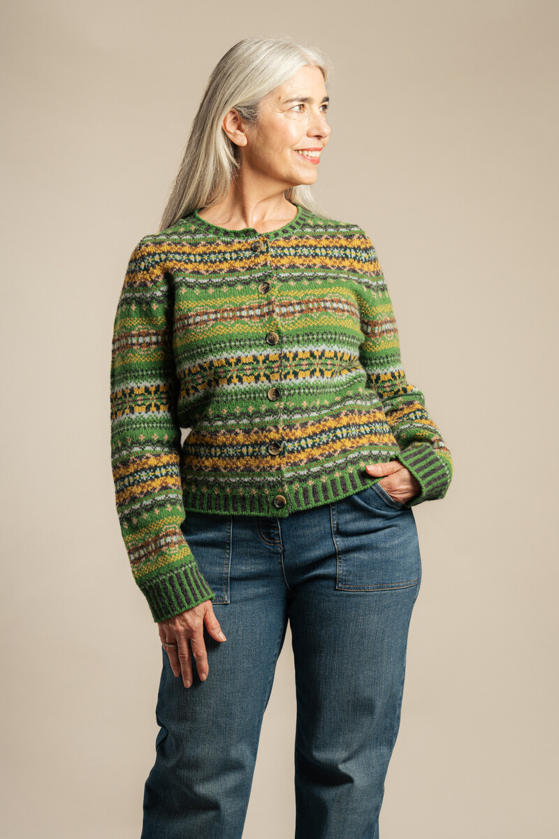 Eribé Westray Cardigan St. Kilda | Markante Strickjacke aus 100% Shetlandwolle