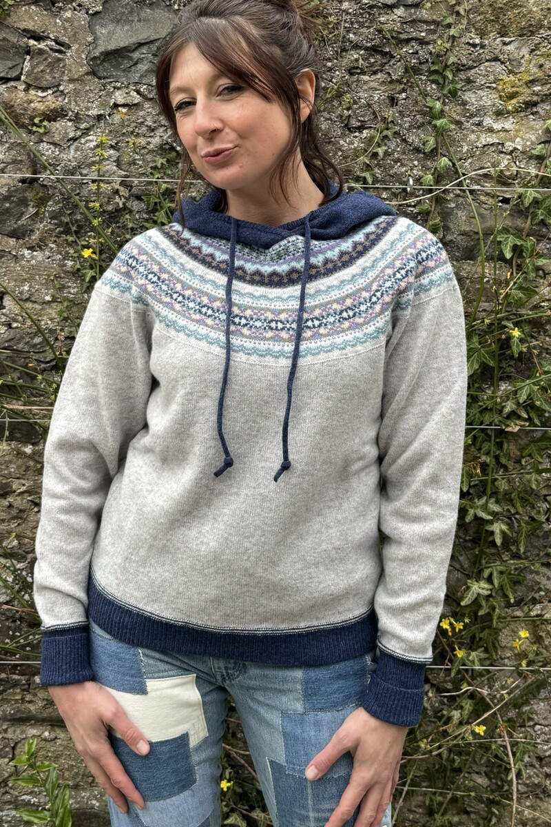 Eribé Alpine Hoody Sweater Arctic | Grijze Trui van 100% Merinowol
