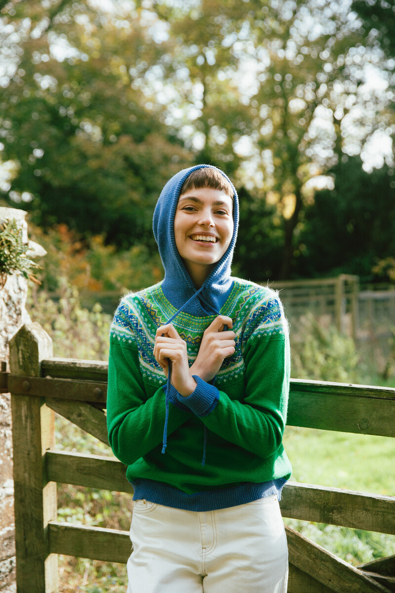 Eribé Alpine Hoody Sweater Luscious | Grüner Pullover aus 100% Merinowolle